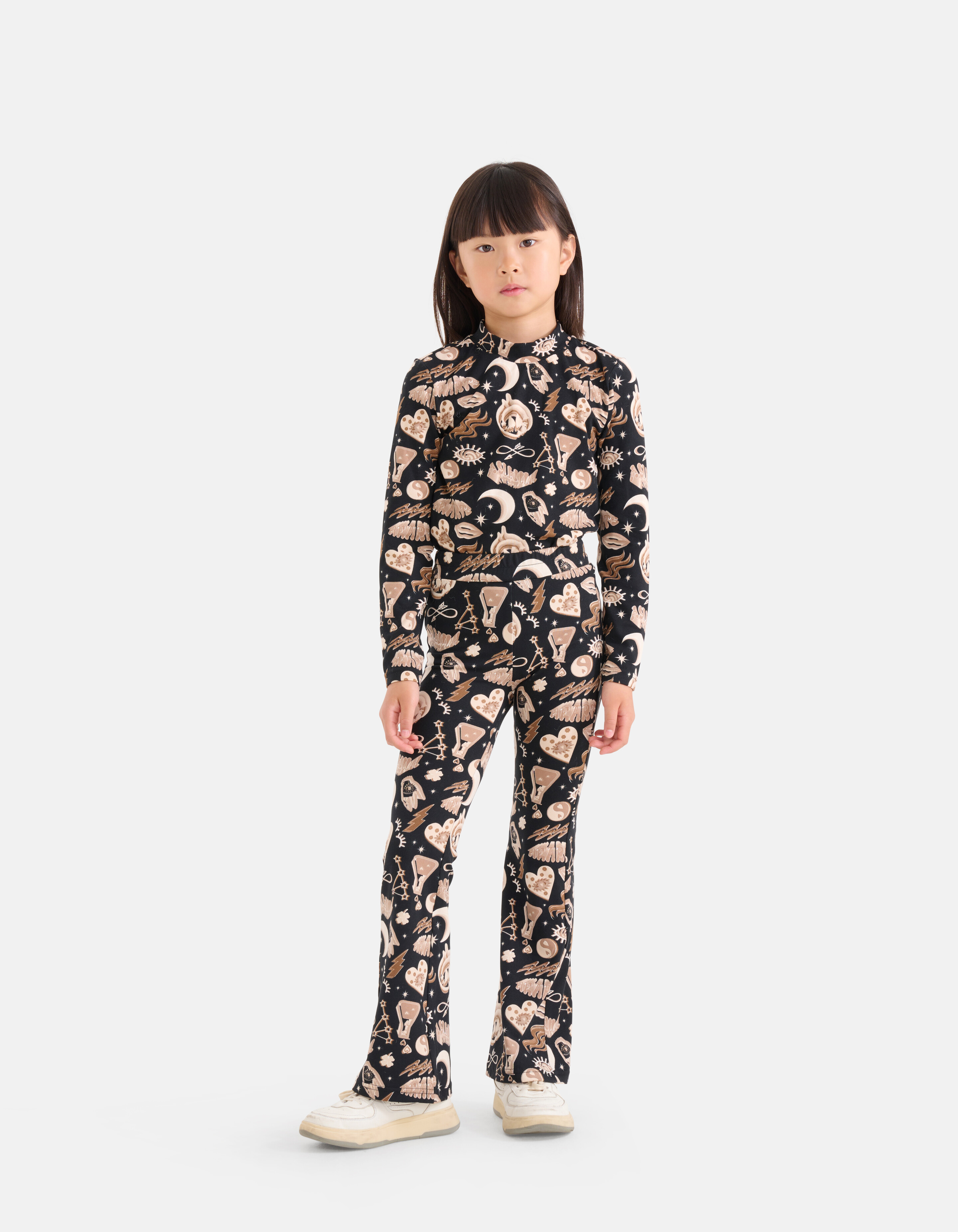 Printed Flared Broek Bruin SHOEBY GIRLS