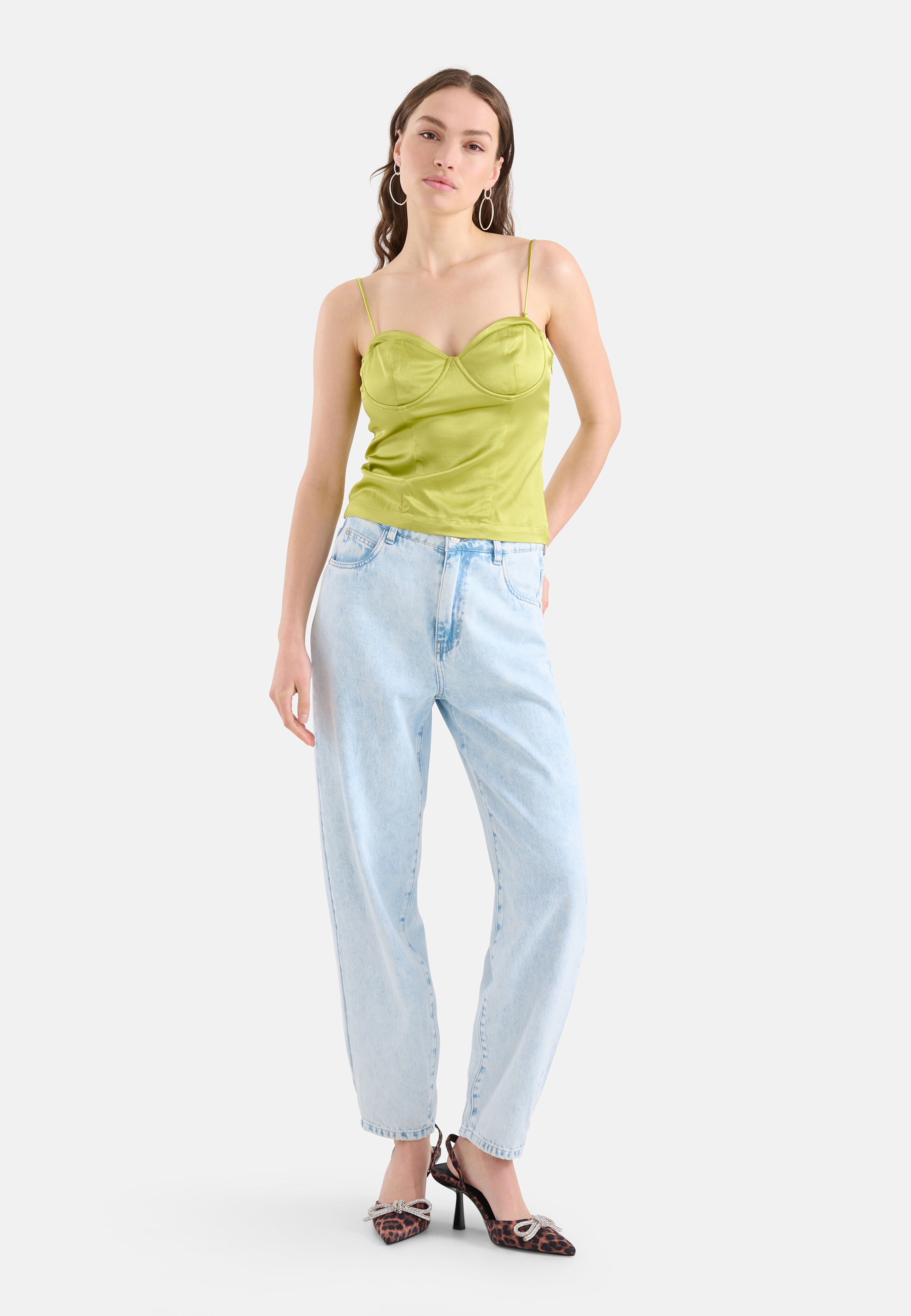 Satin-Korsett-Top Grün SHOEBY WOMEN