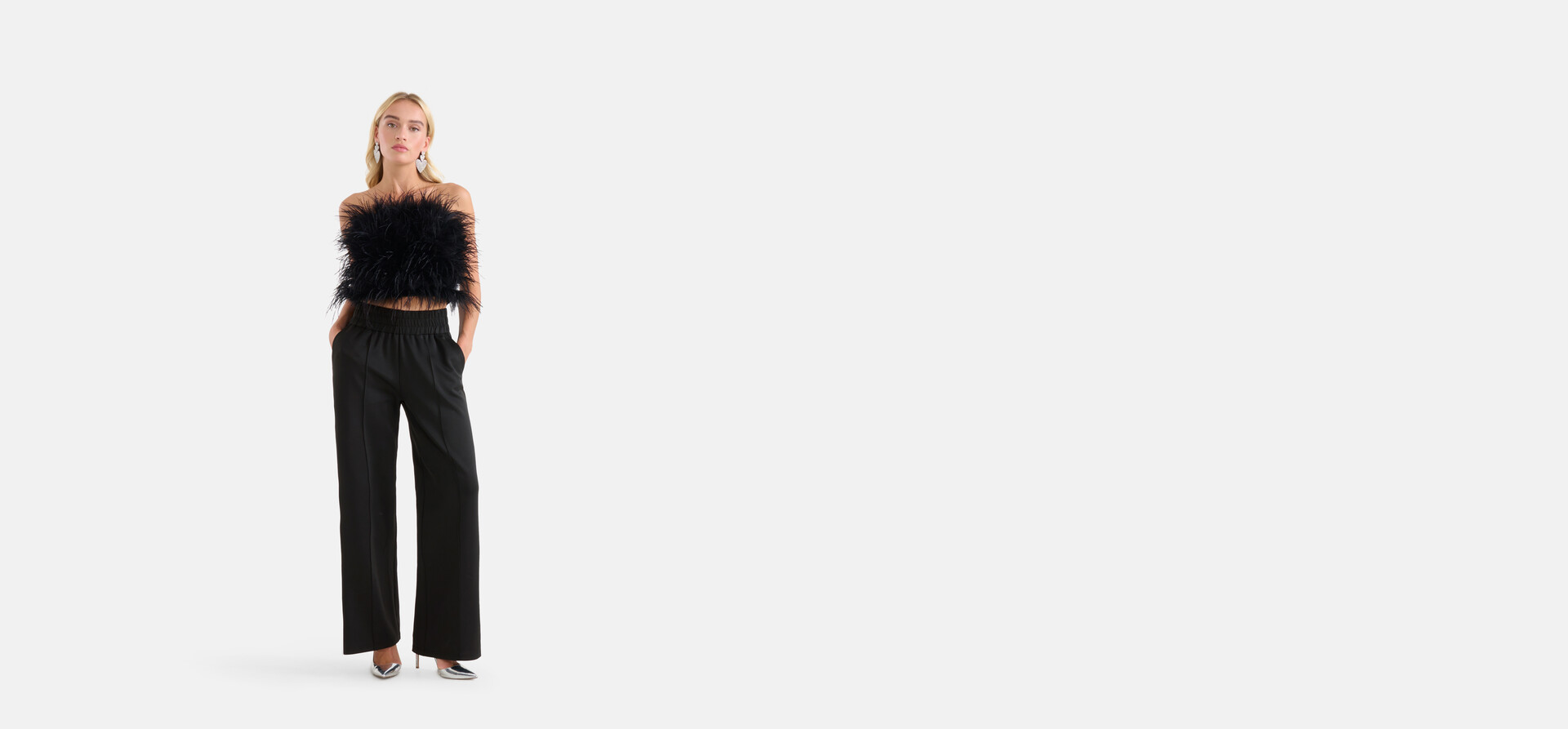 Hose mit weitem Bein Schwarz von Monica SHOEBY WOMEN