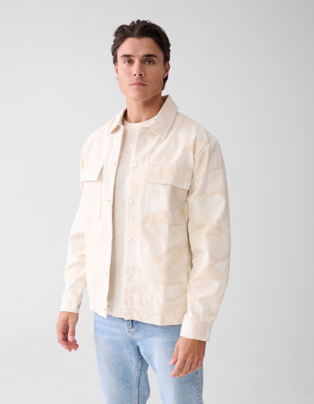 Denim-Jacquard-Jacke Off White SHOEBY MEN