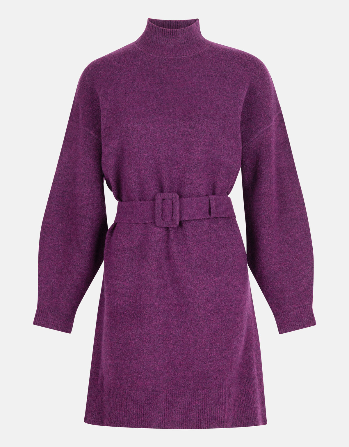 Pulloverkleid mit Gürtel Dunkellila SHOEBY WOMEN