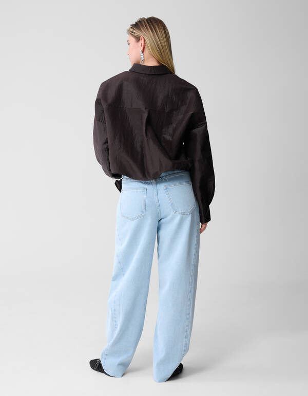 Croco Bluse Dunkelbraun SHOEBY WOMEN