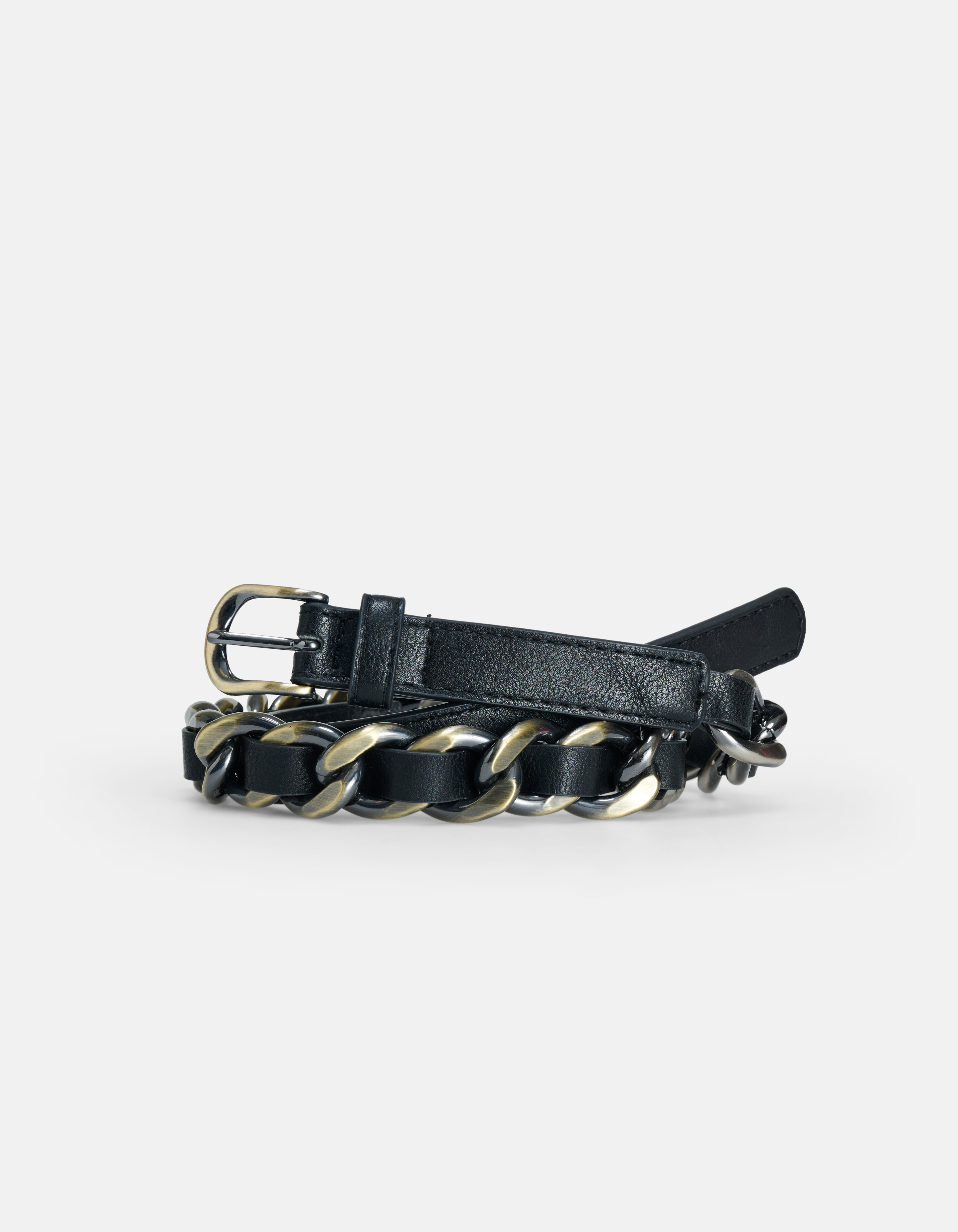 Zweifarbiger Kettengürtel Schwarz SHOEBY ACCESSOIRES