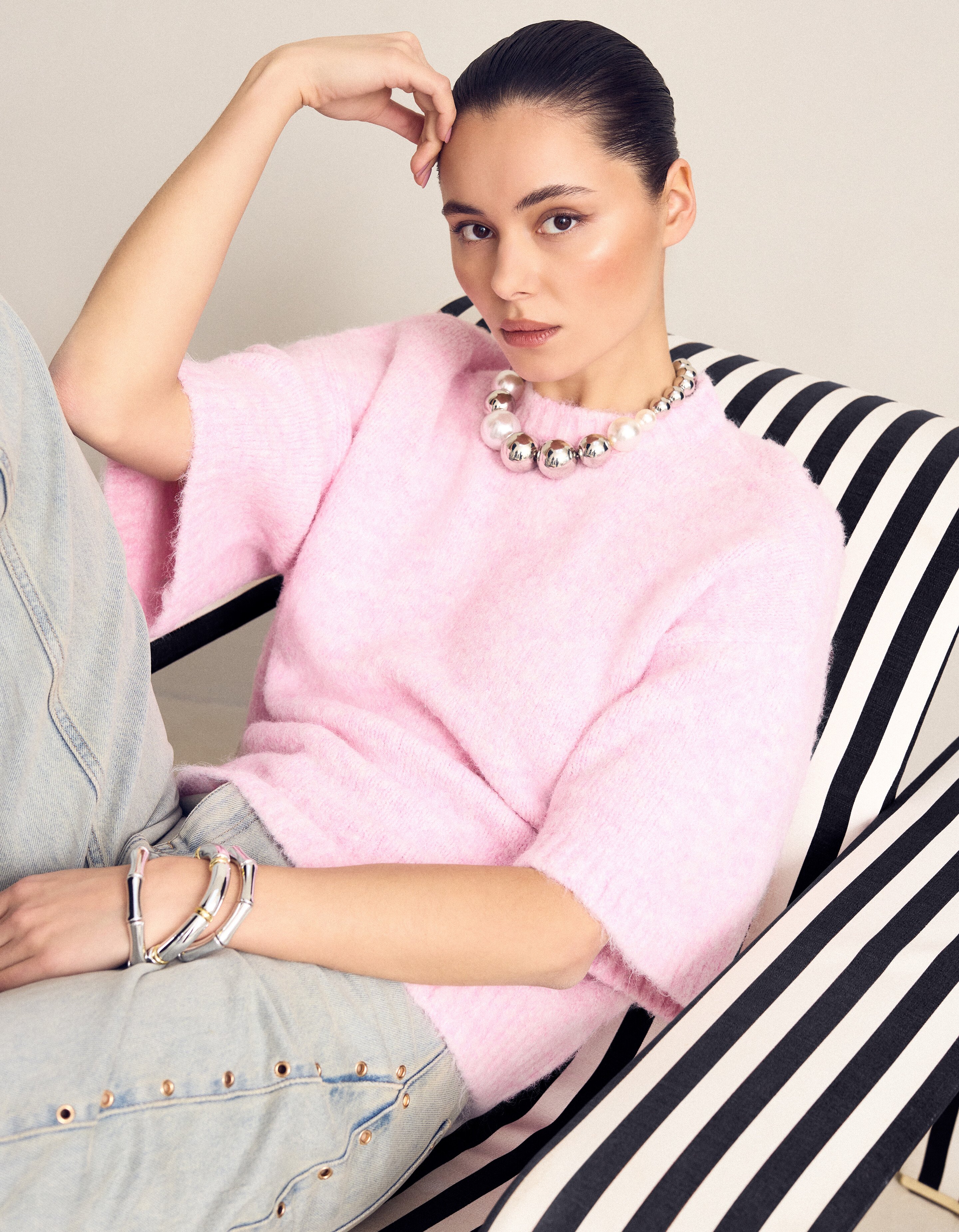 Flauschiges Kurzarmoberteil Rosa SHOEBY WOMEN