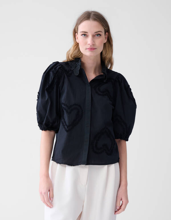 Puff Heart Top Schwarz SHOEBY WOMEN