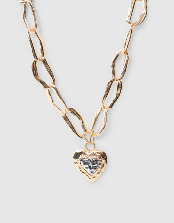 Hammered Heart Kette Gold SHOEBY ACCESSOIRES
