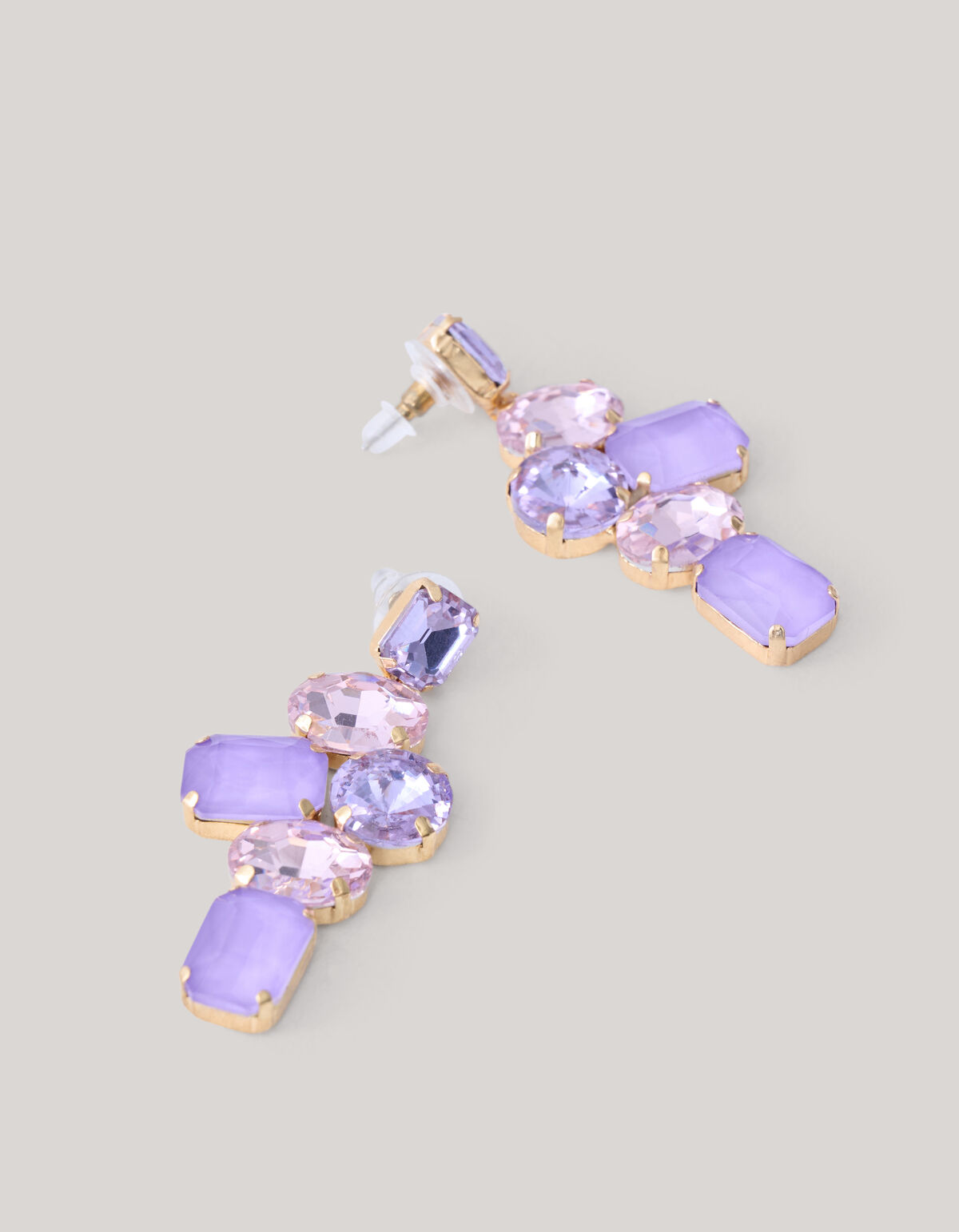 H&auml;ngende Strass-Ohrringe Lila SHOEBY ACCESSOIRES