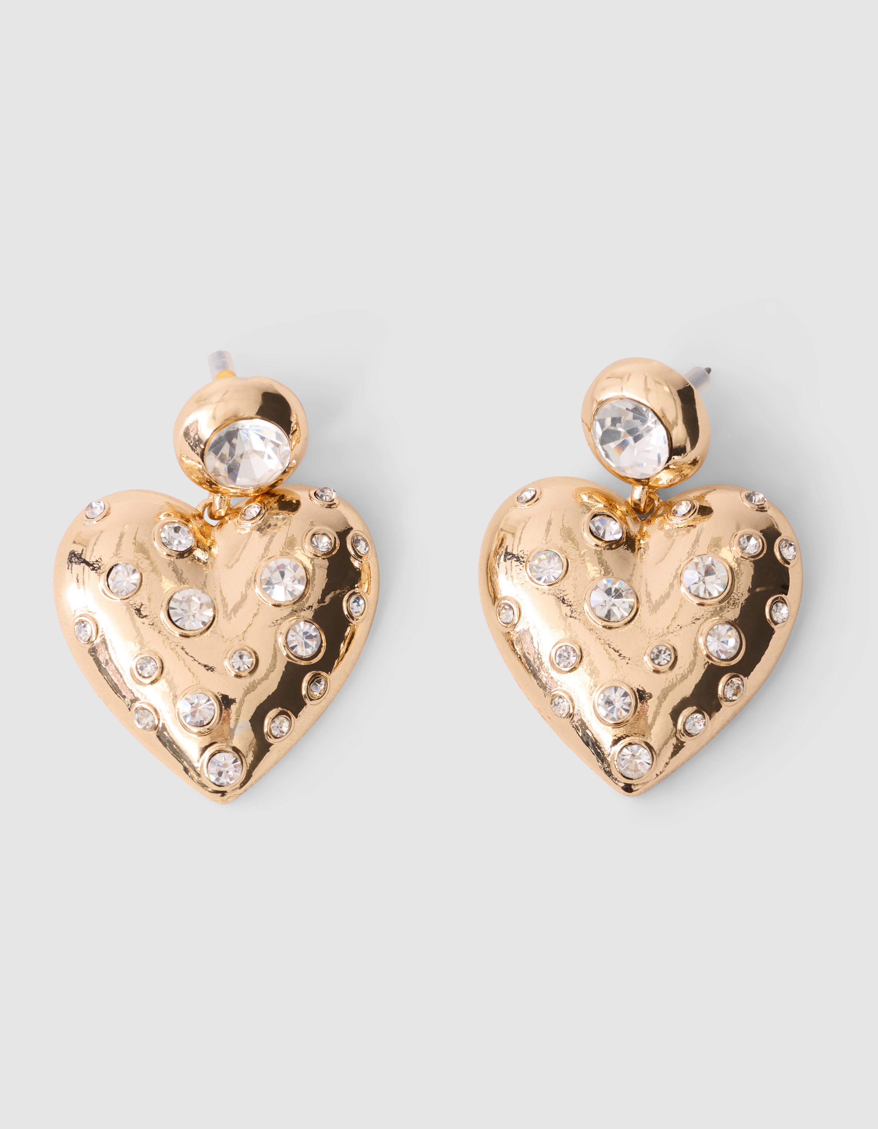 Strassherz-Ohrringe Gold SHOEBY ACCESSOIRES