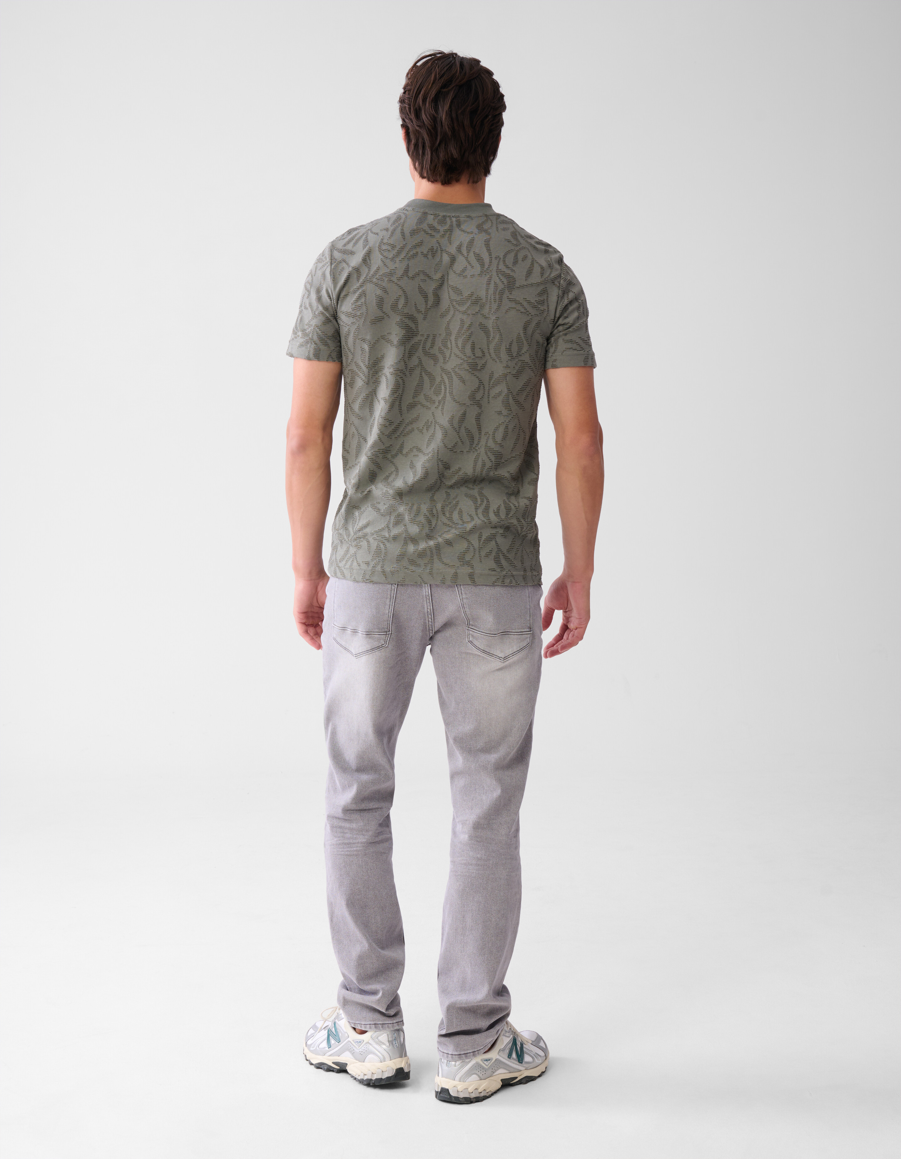 Struktur-T-Shirt Dunkelgrün SHOEBY MEN