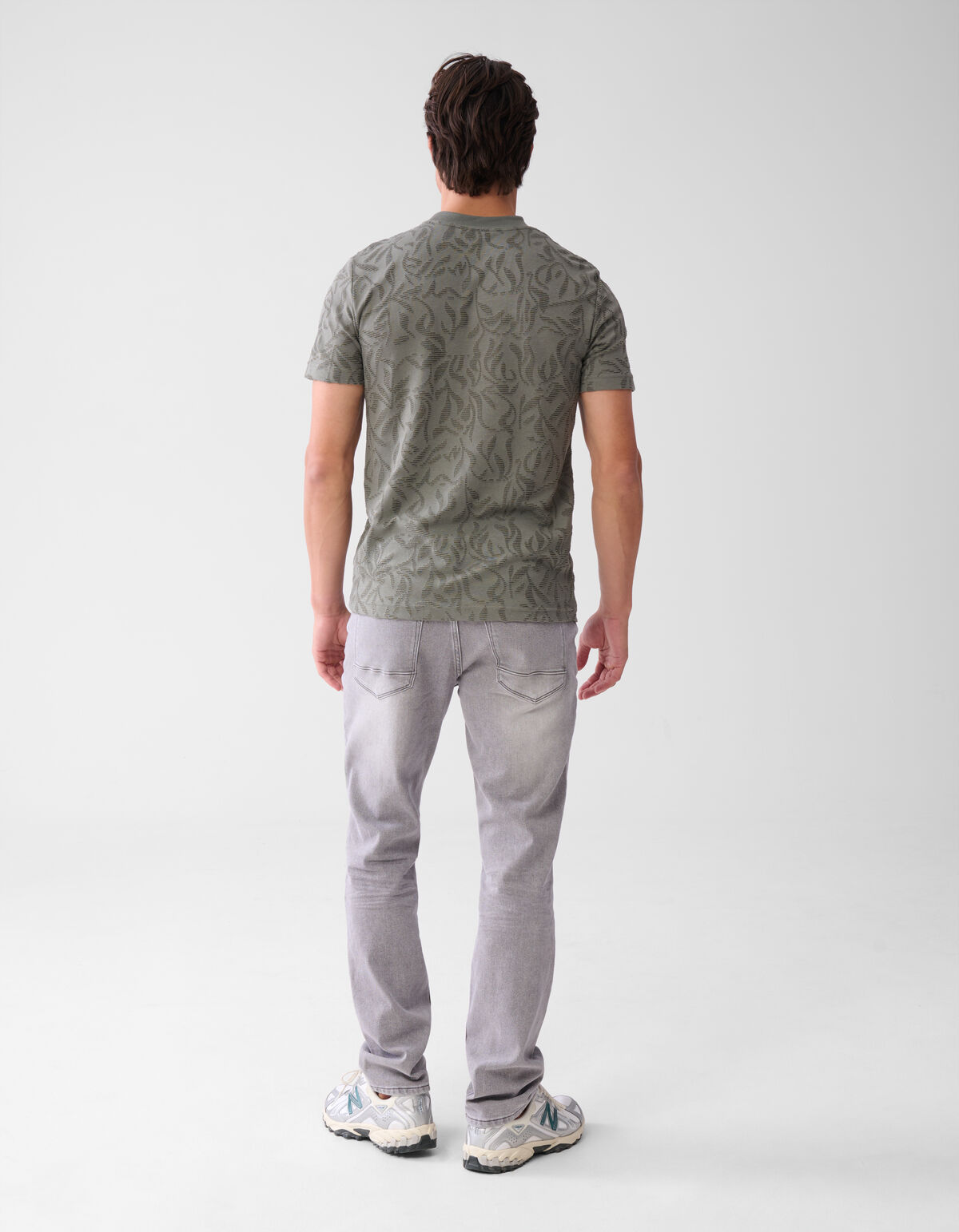 Struktur-T-Shirt Dunkelgrün SHOEBY MEN