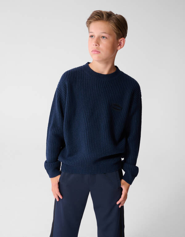 Relaxed Fit Embroidery Pullover Dunkelblau SHOEBY BOYS