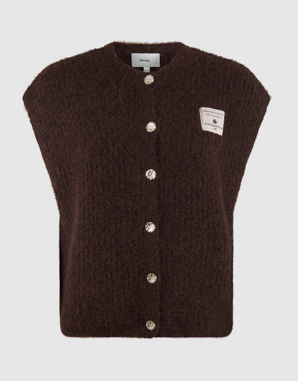 Hairy Button Gilet Dunkelbraun SHOEBY WOMEN
