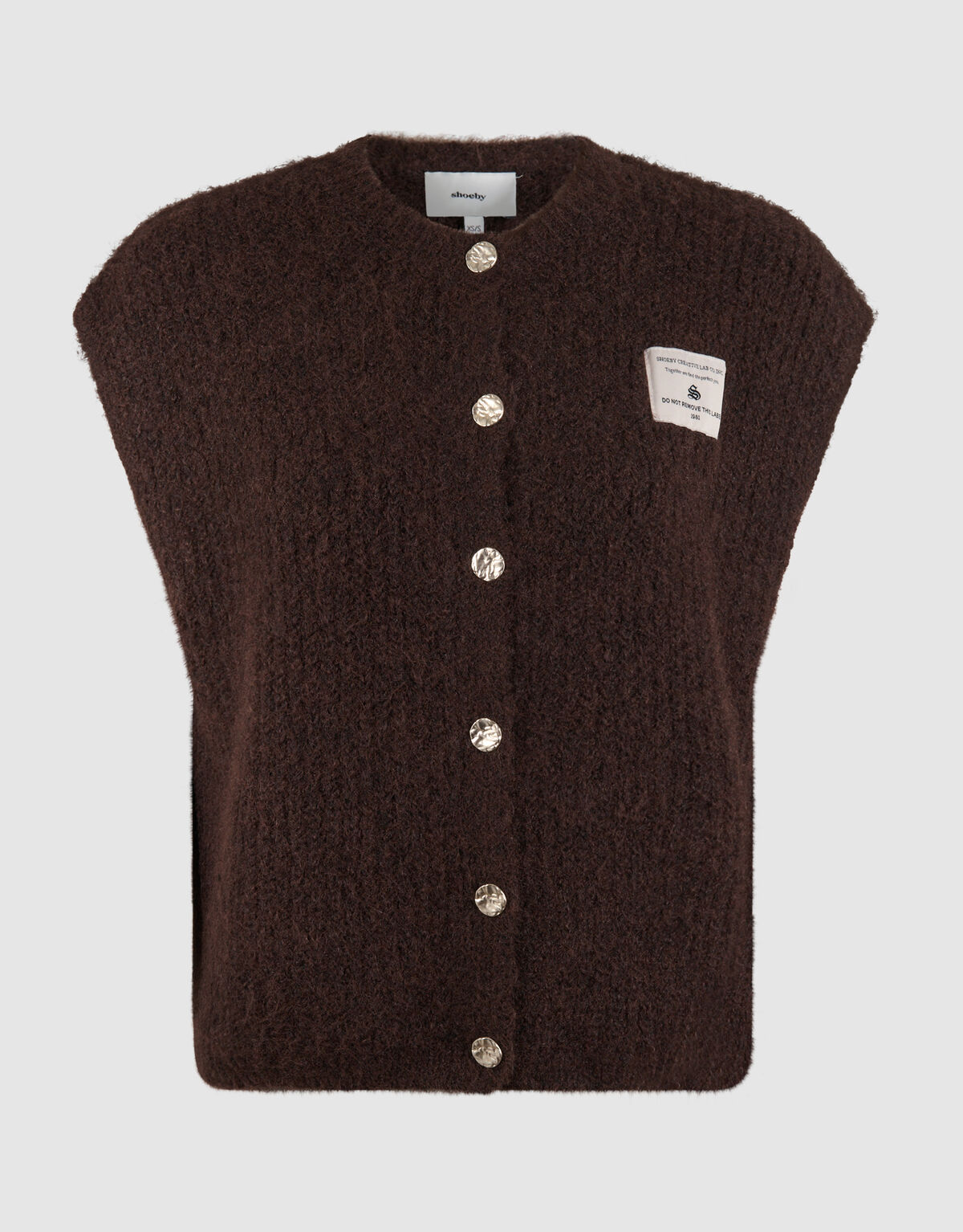 Hairy Button Gilet Dunkelbraun SHOEBY WOMEN