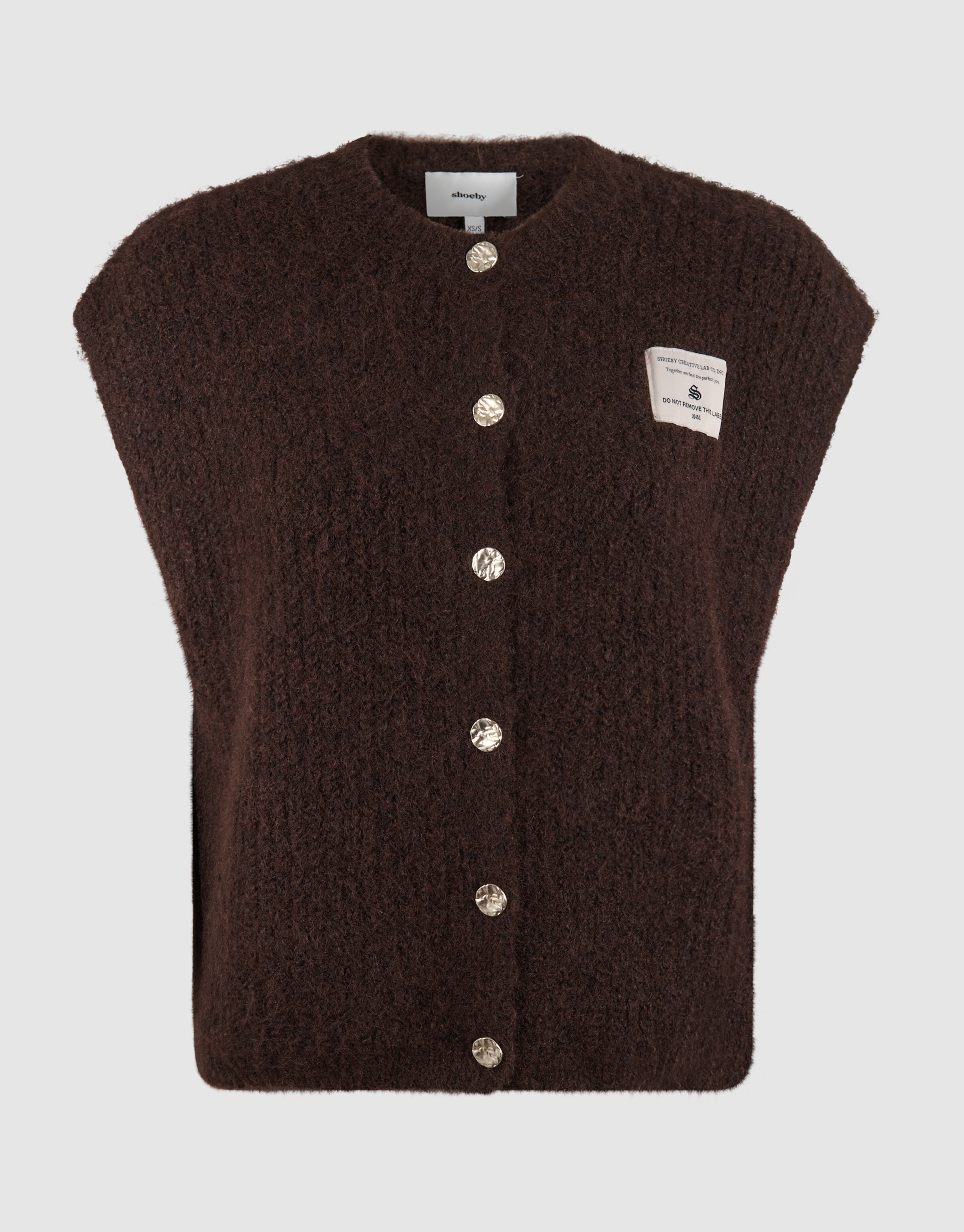 Hairy Button Gilet Dunkelbraun SHOEBY WOMEN