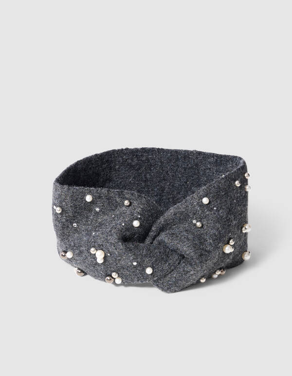 Beaded Haarband Dunkelgrau SHOEBY ACCESSOIRES
