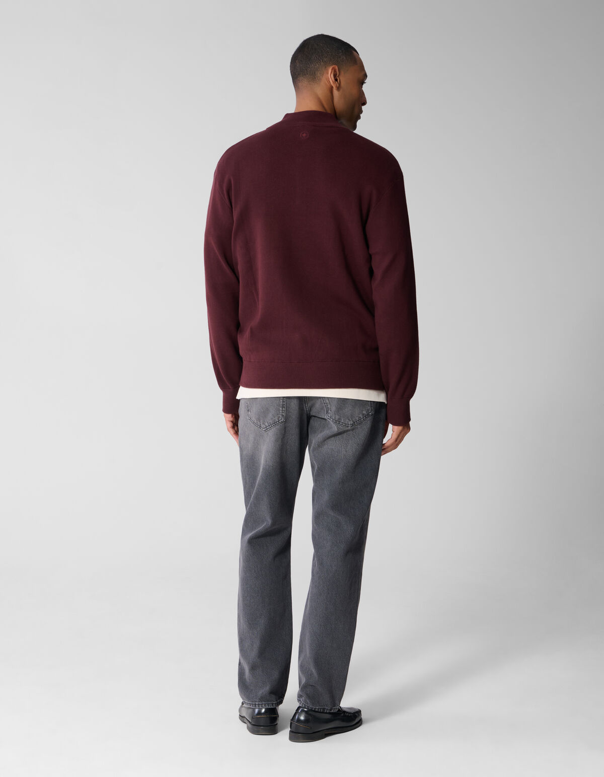 Turtle Half Zip Strickpullover Dunkelrot SHOEBY MEN