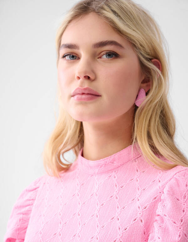 Ajour R&uuml;schen-Top Rosa SHOEBY WOMEN