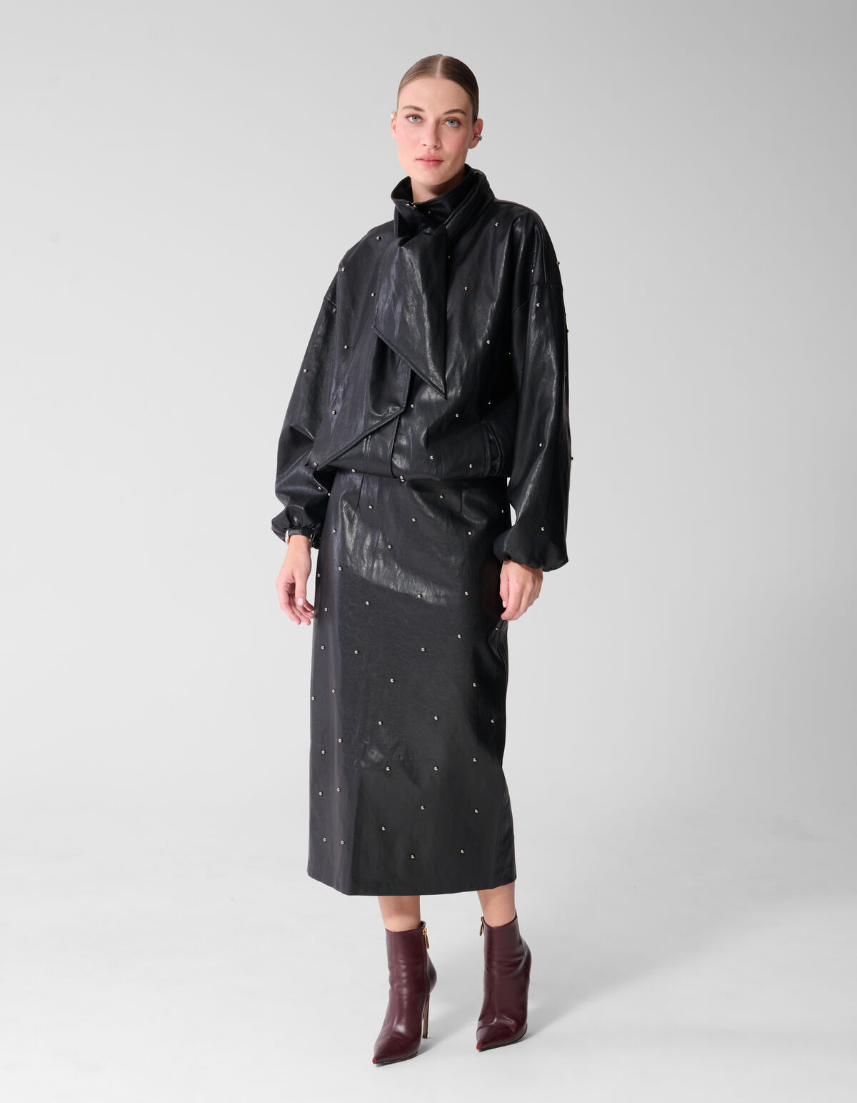 Bomberjack Aus Veganleder Mit Nieten Schwarz By Mi SHOEBY WOMEN