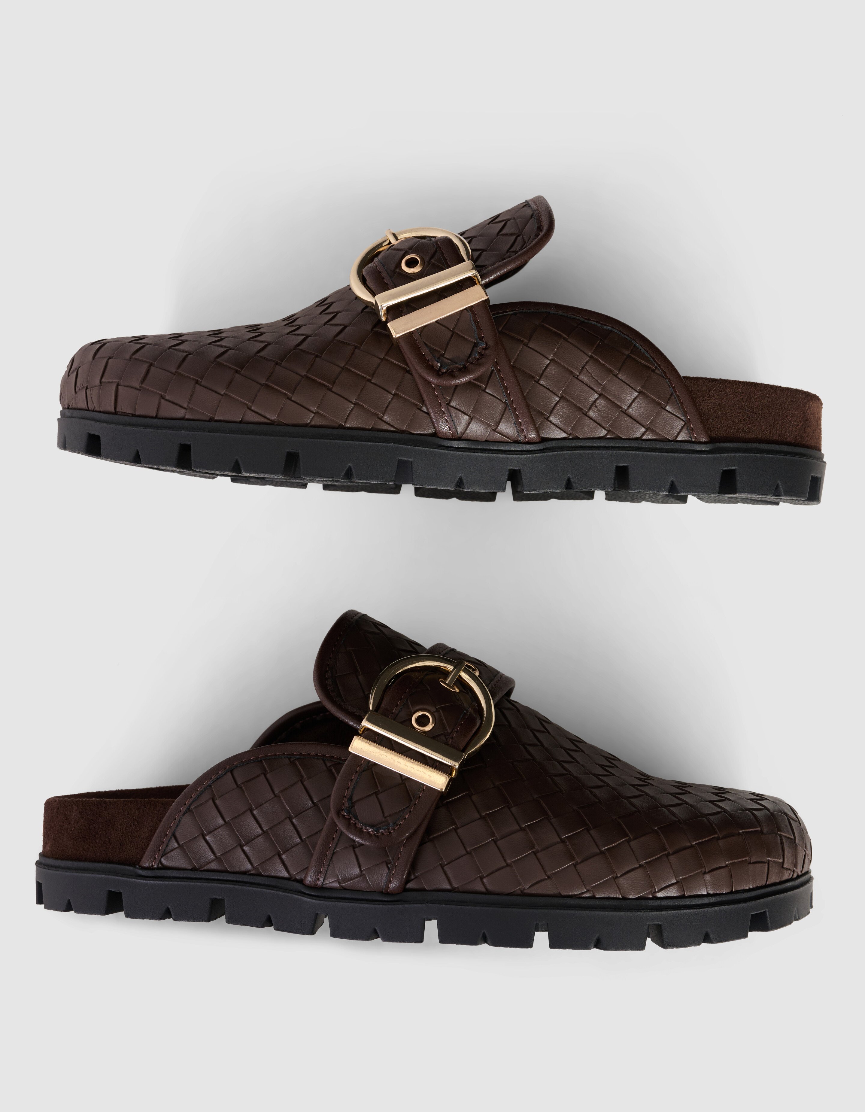 Geflochtene Schnallen Slipper Braun SHOEBY SHOES