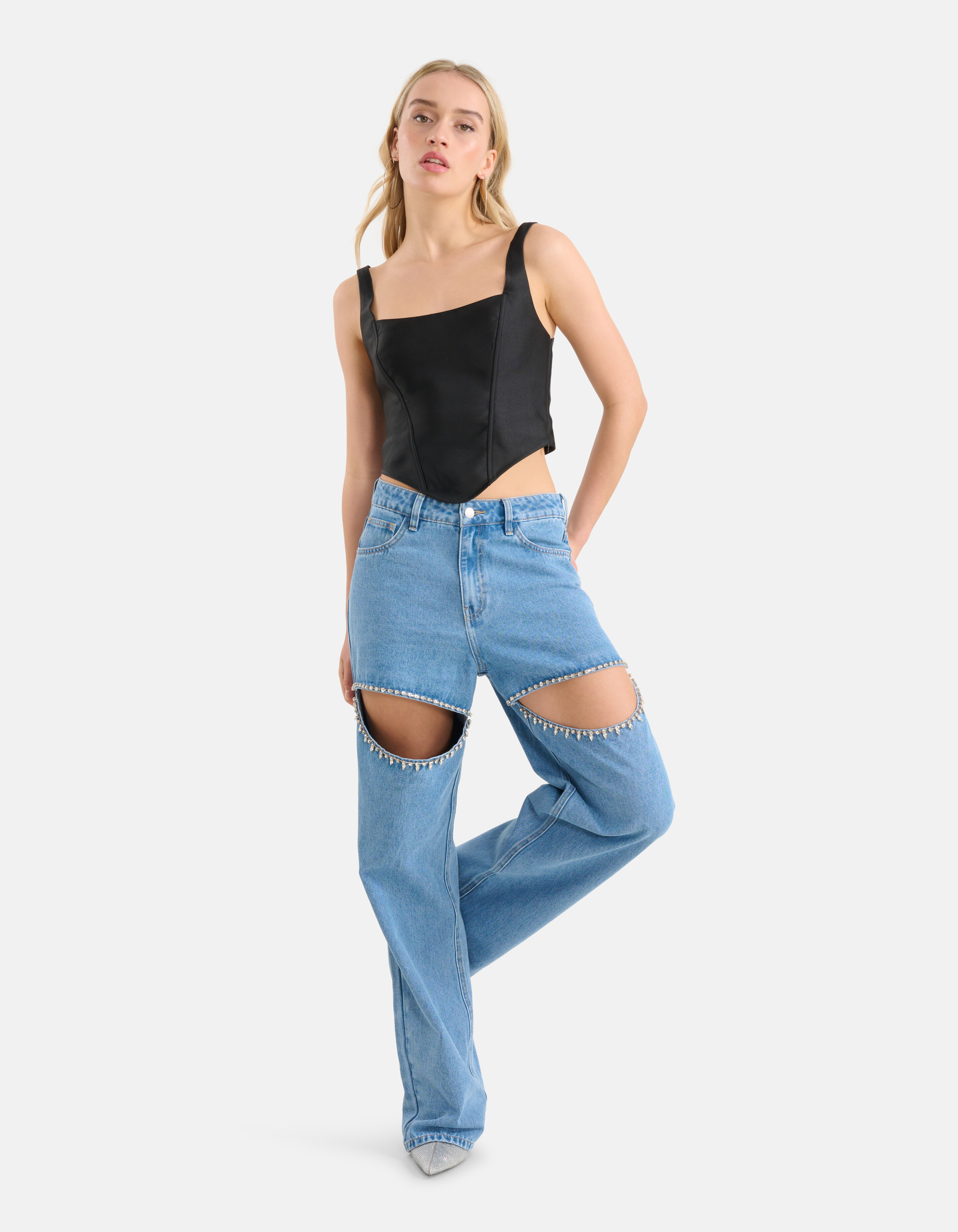 Cropped Top Schwarz SHOEBY WOMEN