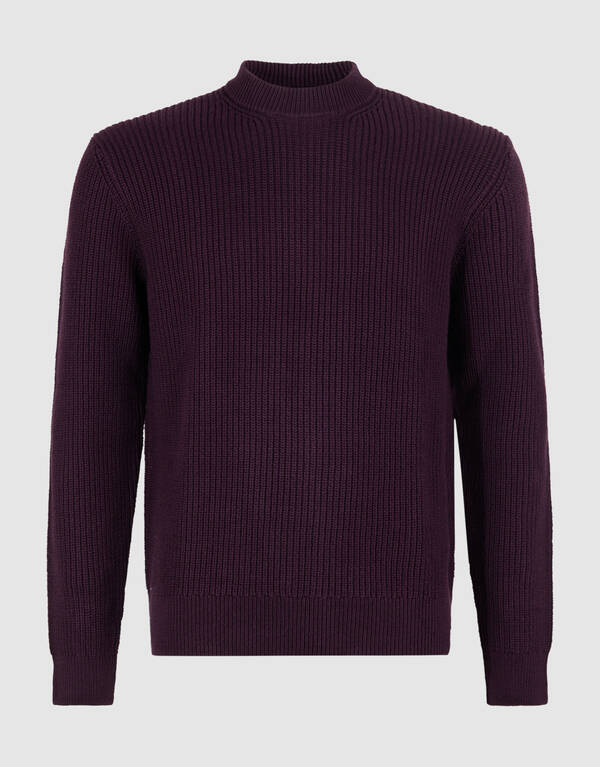 Rundhals-Strickpullover Dunkelrot SHOEBY MEN