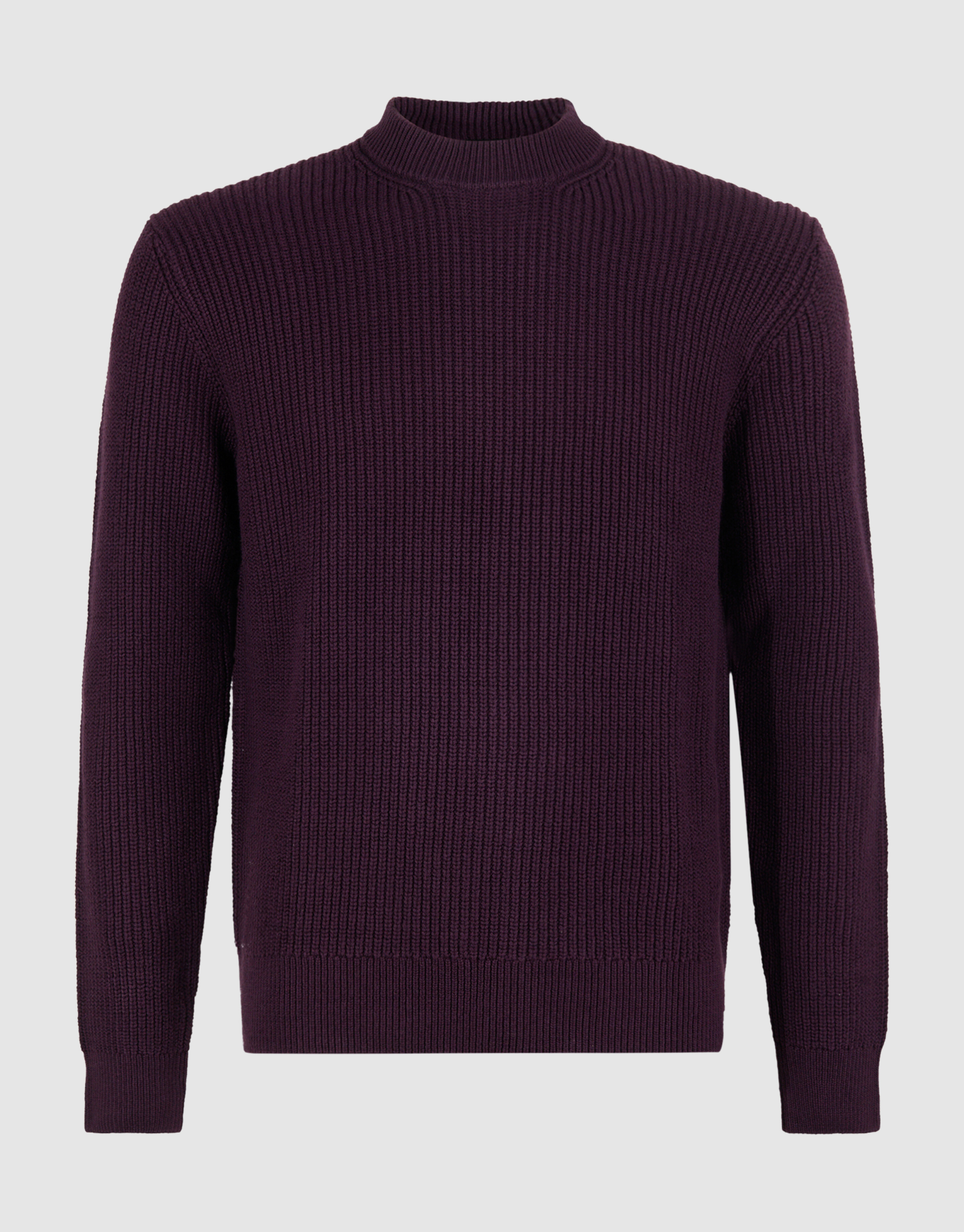 Rundhals-Strickpullover Dunkelrot SHOEBY MEN