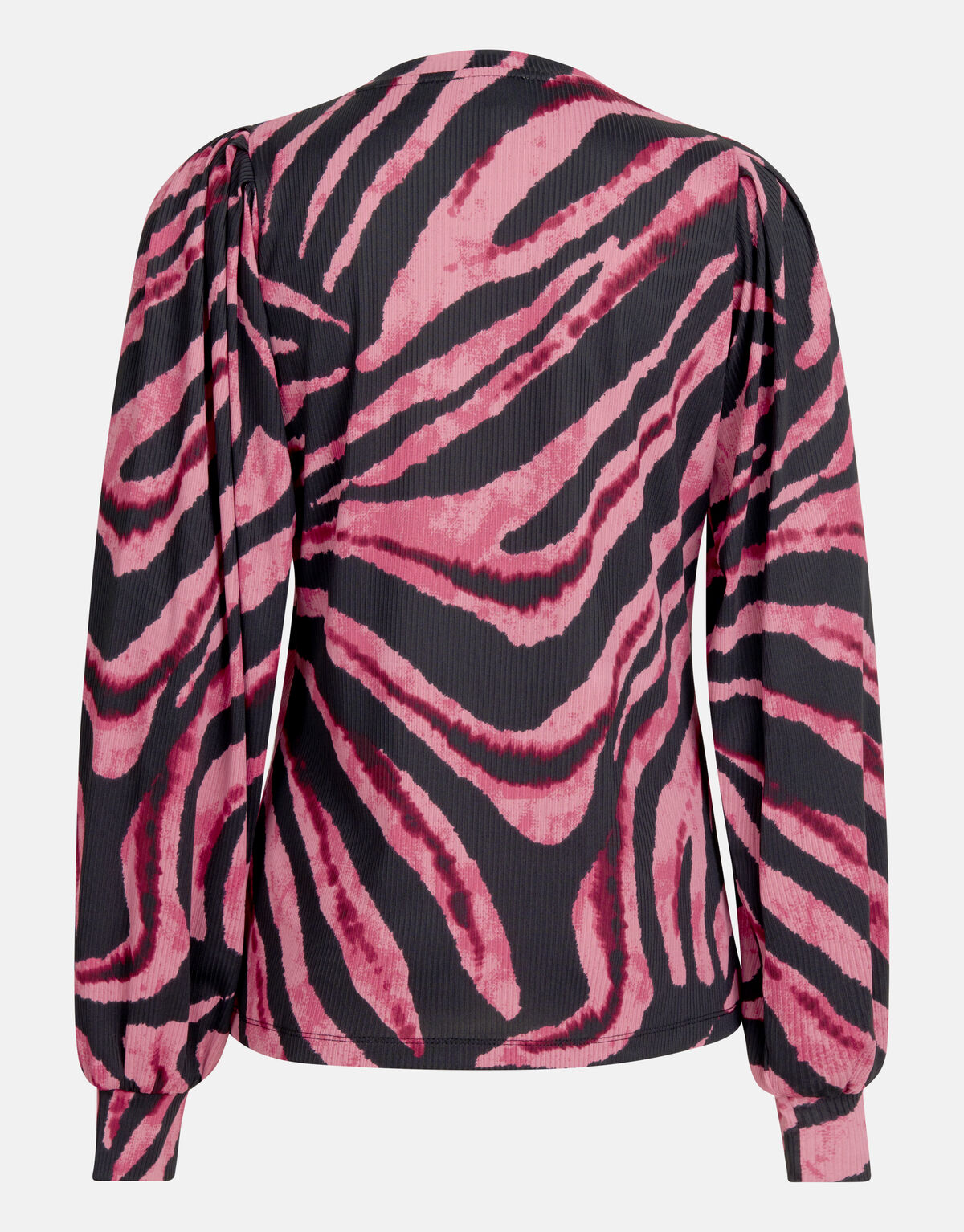 Bedrucktes Rippen-Langarmshirt Rosa SHOEBY WOMEN