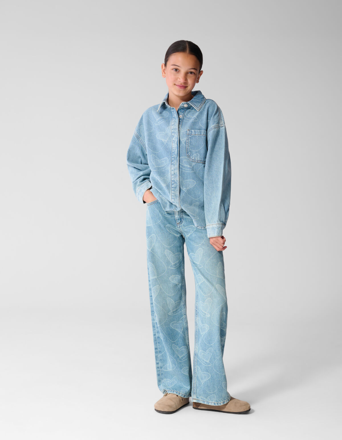 Denimbluse mit Herzprint SHOEBY GIRLS