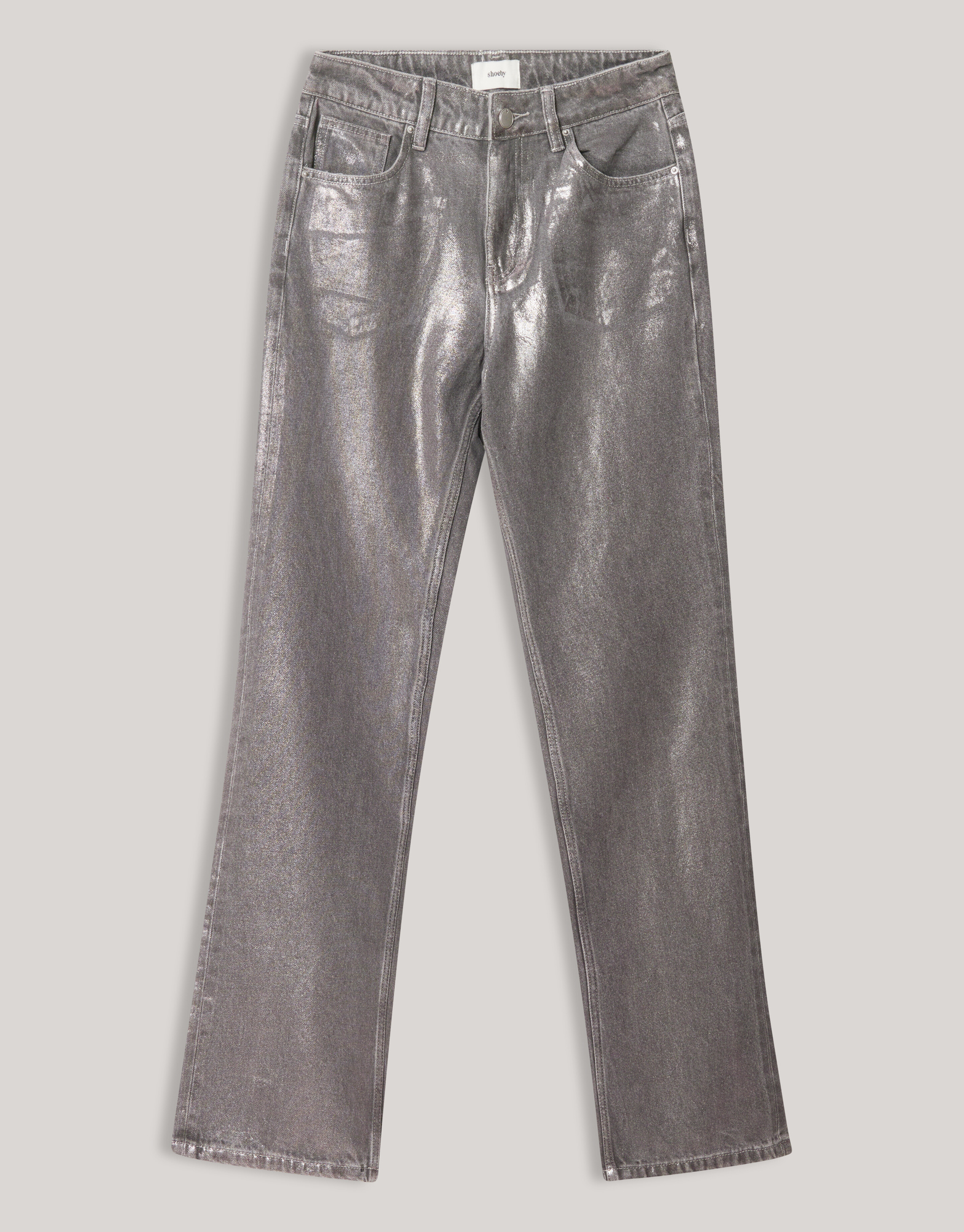 Metallische Jeans mit weitem Bein Dunkelgrau SHOEBY WOMEN