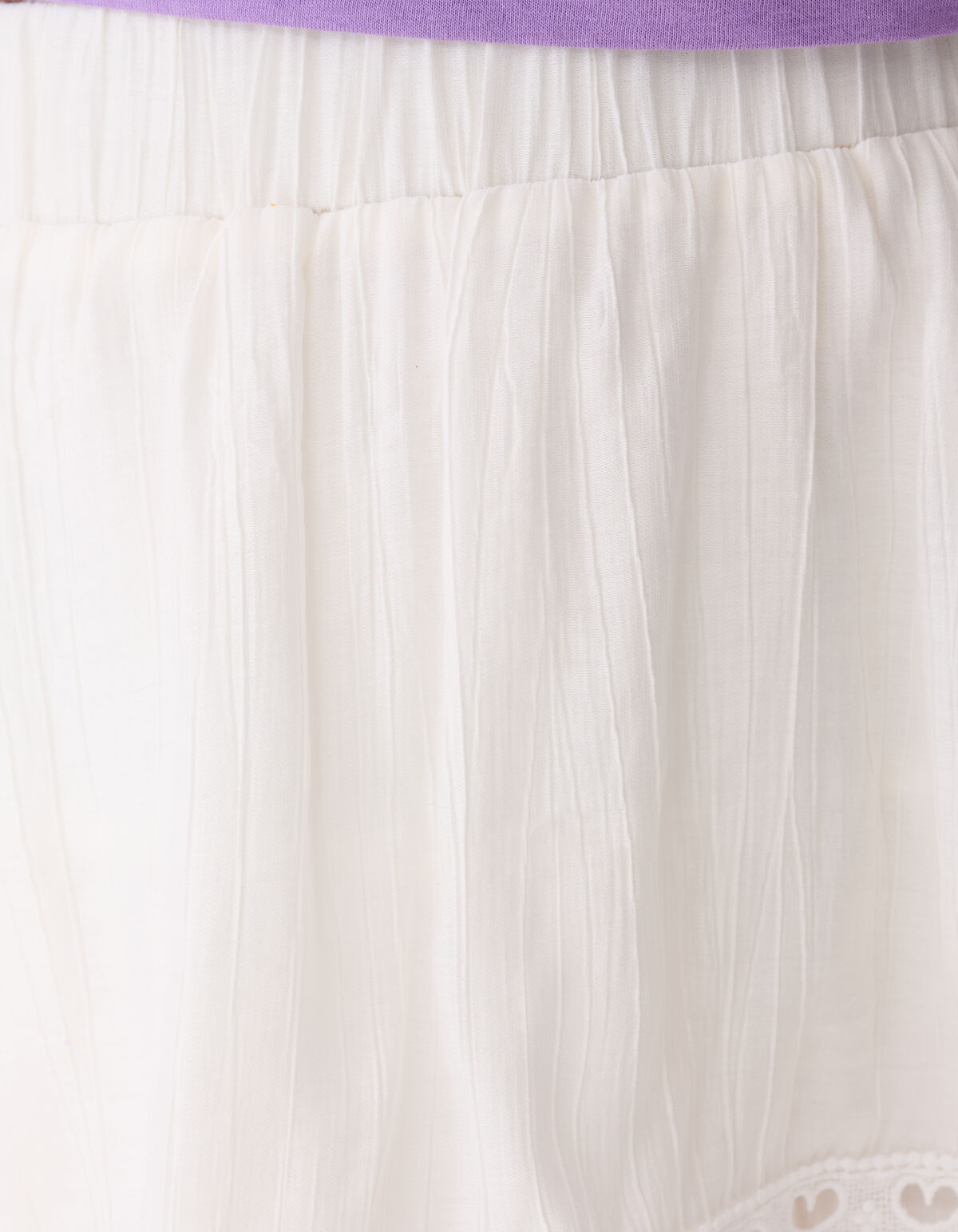 R&uuml;schen-Minirock Wei&szlig; SHOEBY GIRLS