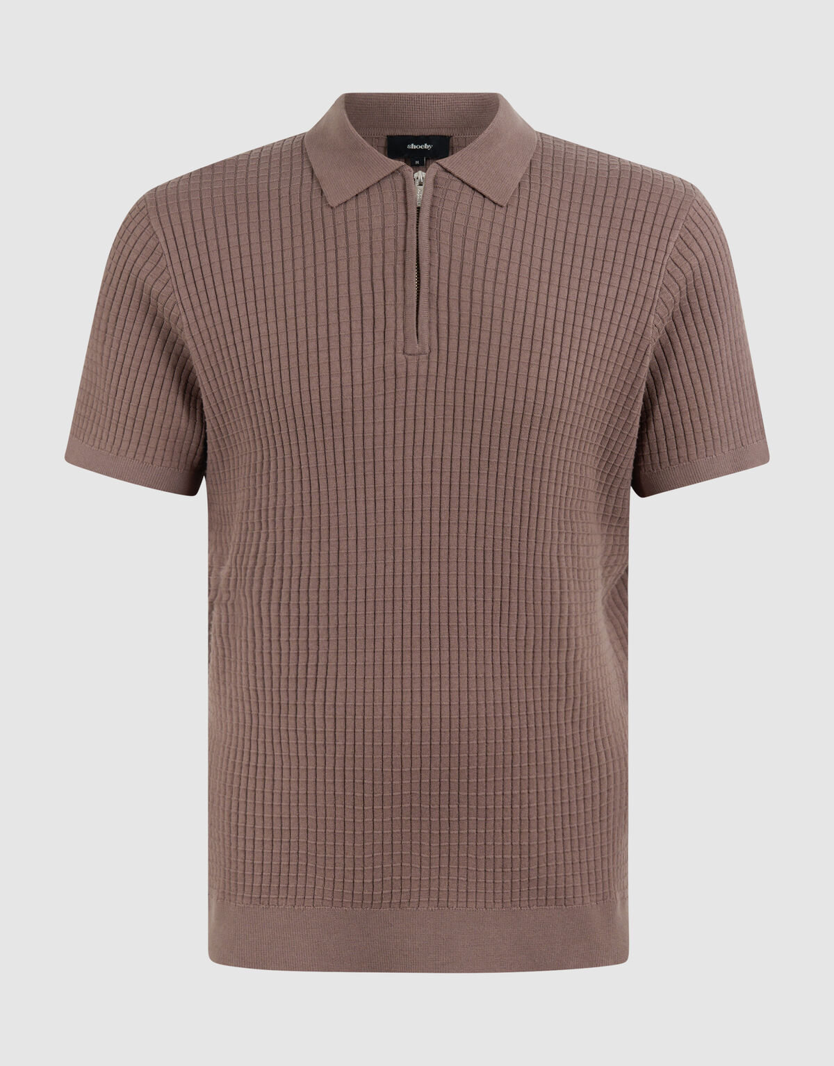Half Zip Polo Hellbraun SHOEBY MEN