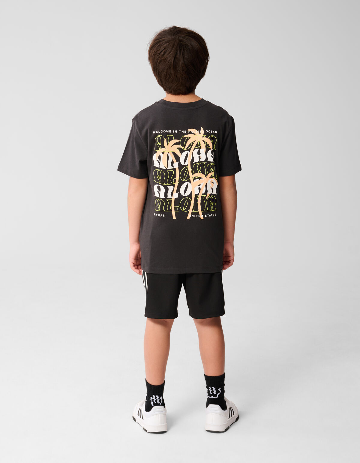 Aloha Artwork T-shirt Dunkelgrau SHOEBY BOYS