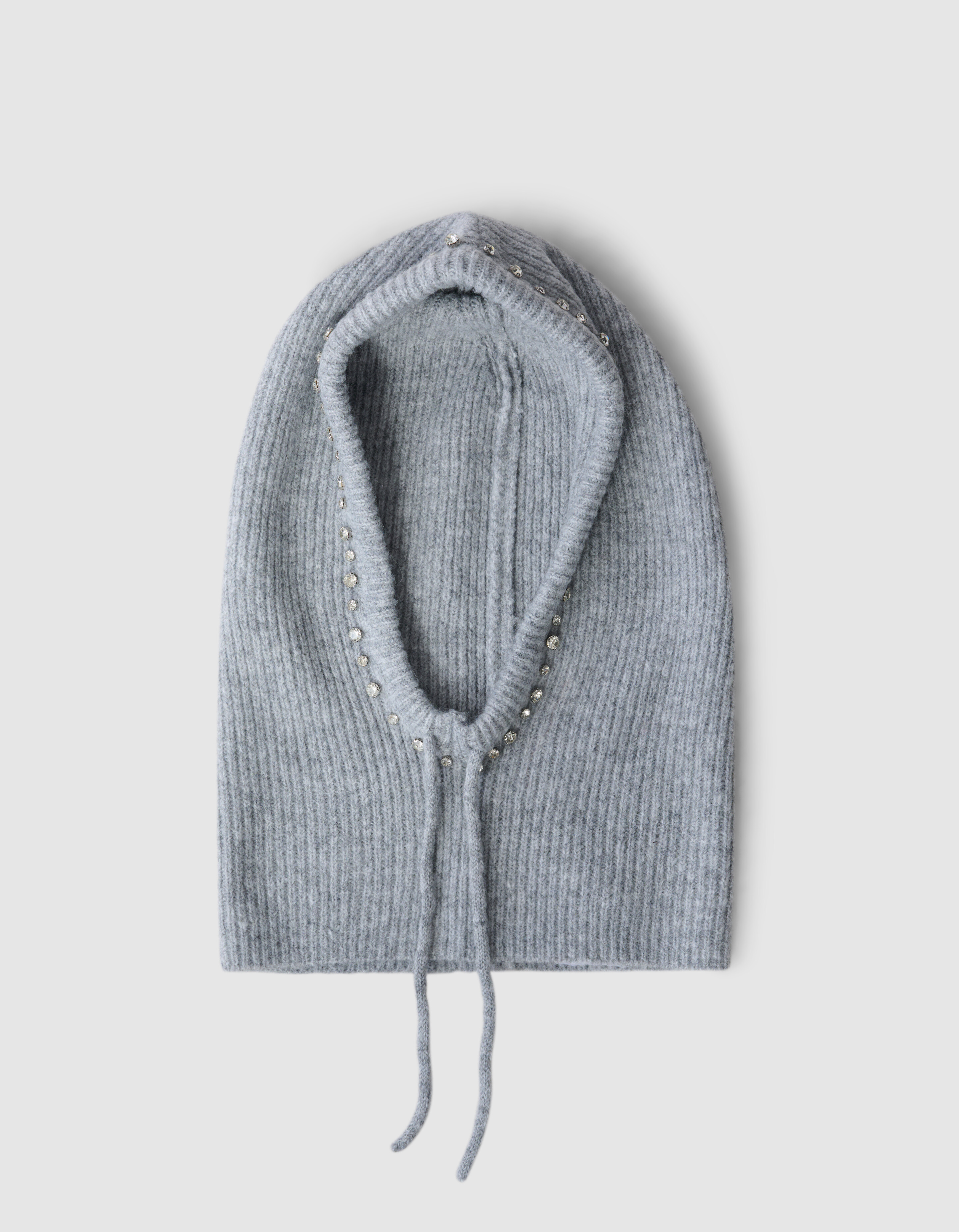 Balaclava-Mütze mit Strasssteinen, Hellgrau SHOEBY ACCESSOIRES