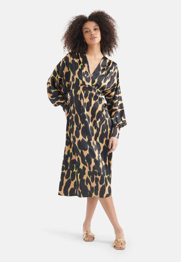 Maxikleid mit Leopardenmuster Braun SHOEBY WOMEN