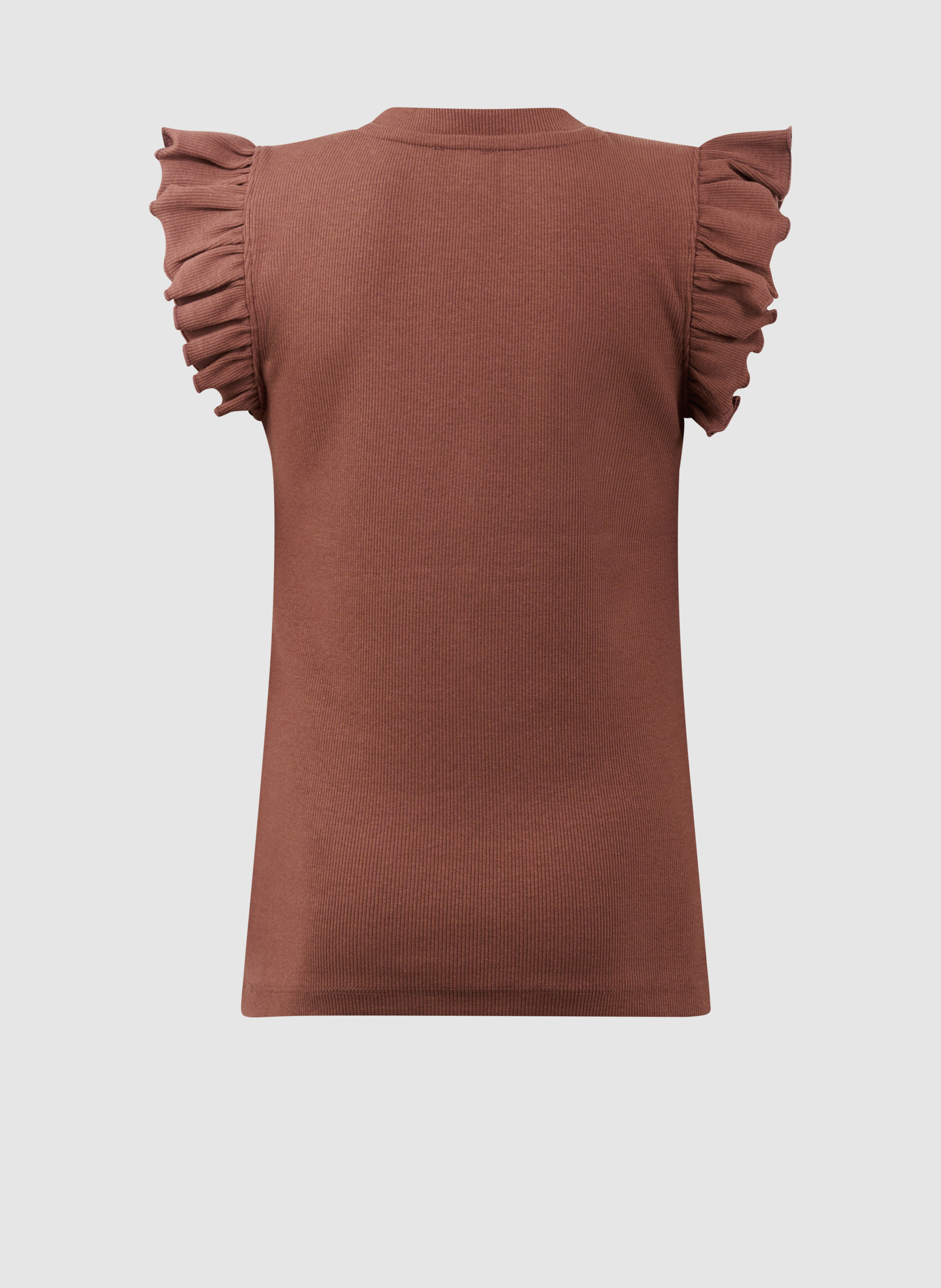Matcha R&uuml;schen-Rippenoberteil Braun SHOEBY GIRLS