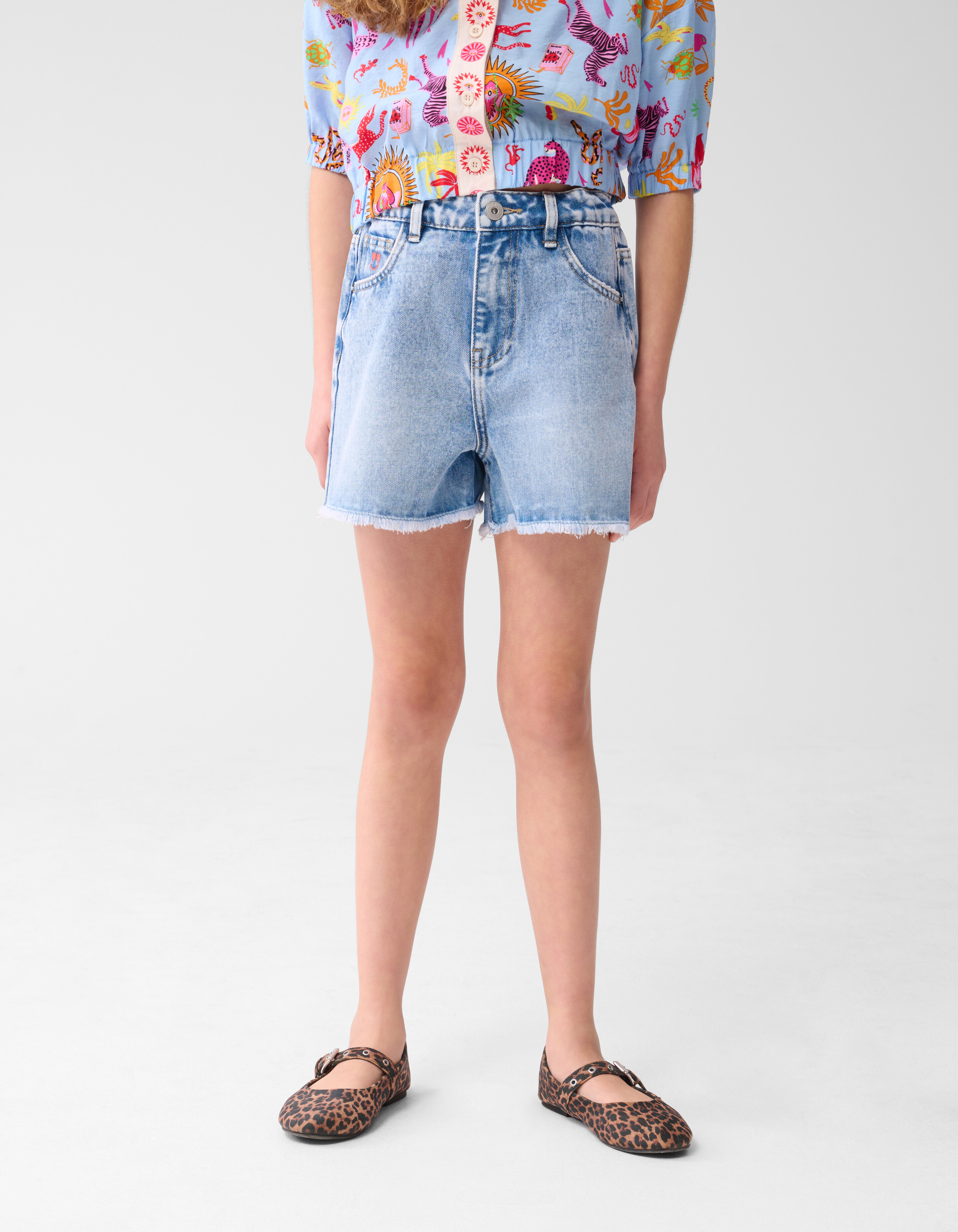 Stickerei Denim Short Blue By Lizzy SHOEBY GIRLS