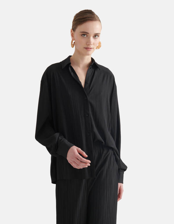 Crinkle Bluse Schwarz SHOEBY WOMEN