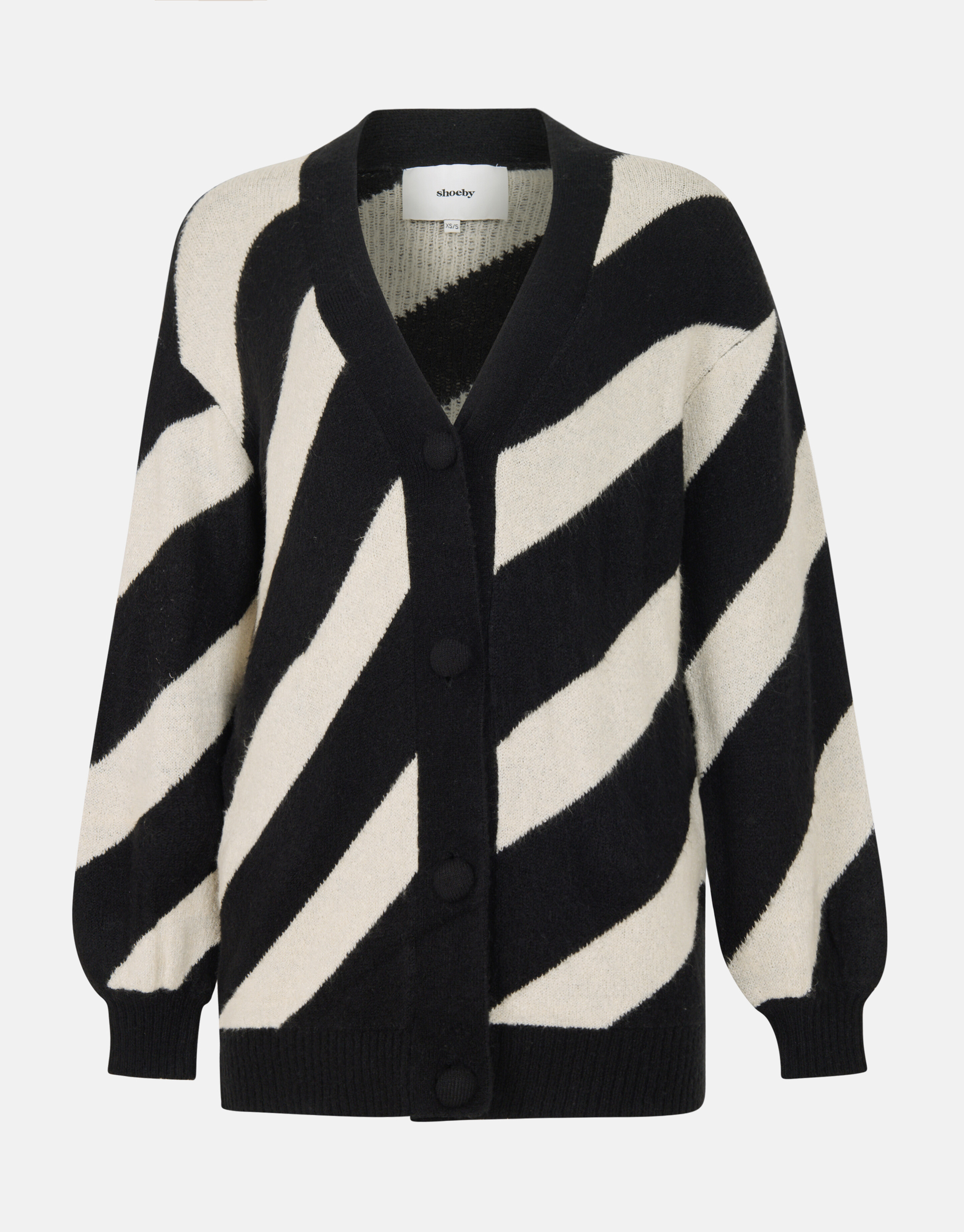 Gestreifte Strickjacke Schwarz SHOEBY WOMEN