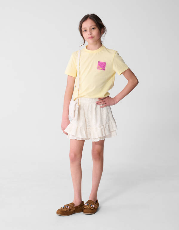 Postmarken-Kunst T-Shirt Hellgelb SHOEBY GIRLS