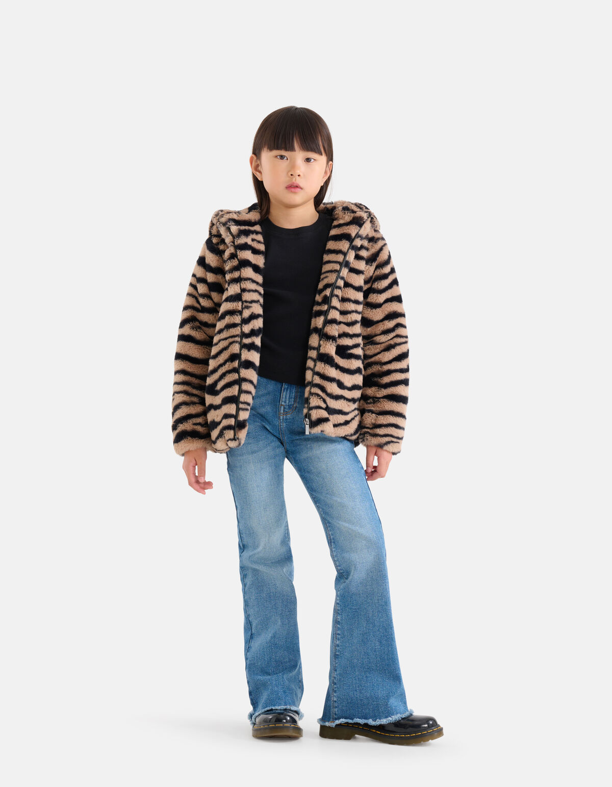 Bedruckte Kunstpelzjacke Braun SHOEBY GIRLS
