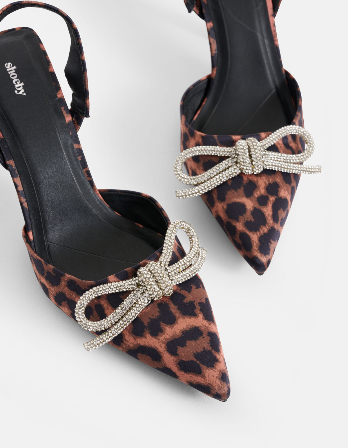 Leopard Strass Schleife Heels Braun SHOEBY SHOES