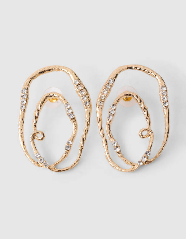 Runde Strass Ohrringe Gold SHOEBY ACCESSOIRES