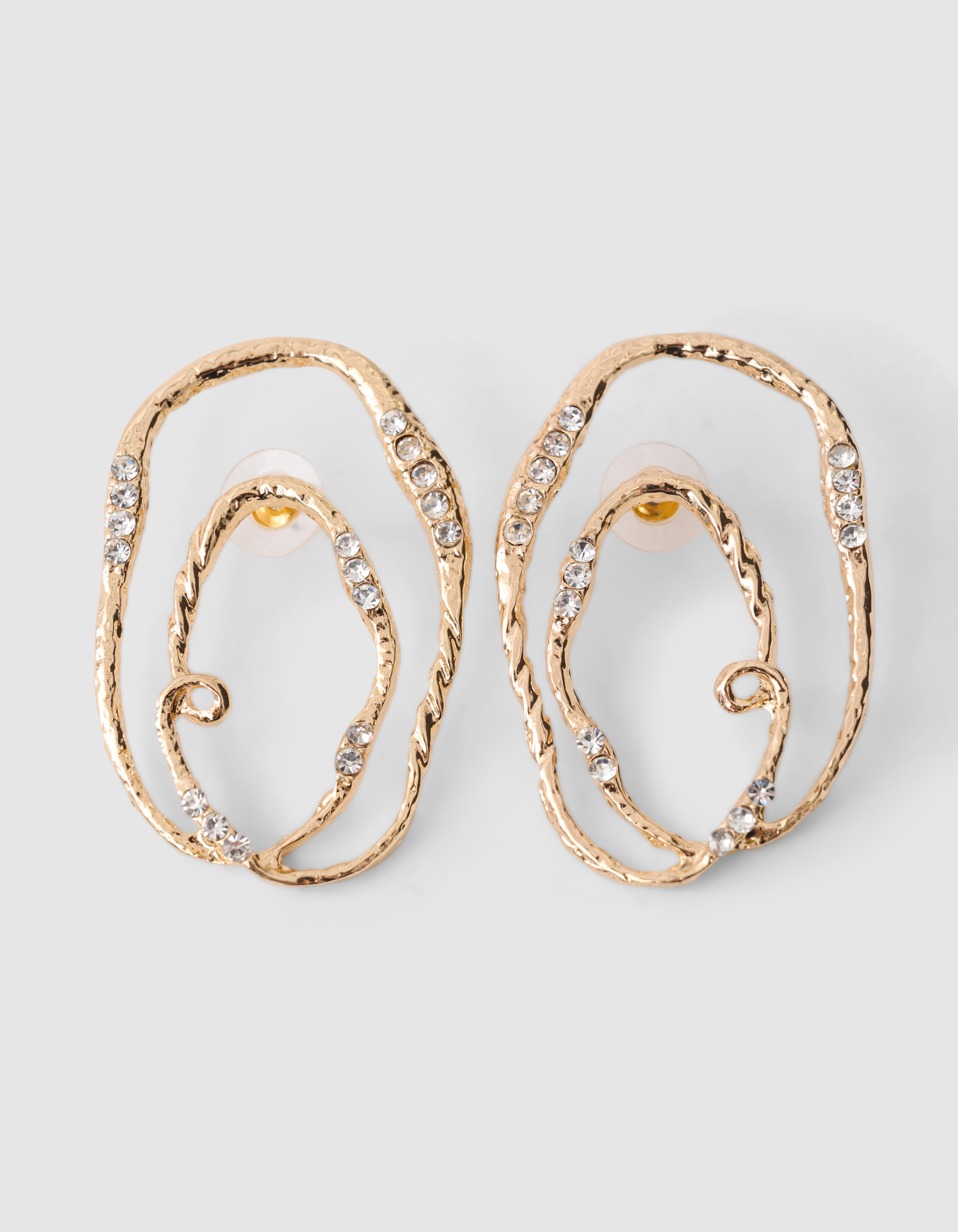 Runde Strass Ohrringe Gold SHOEBY ACCESSOIRES