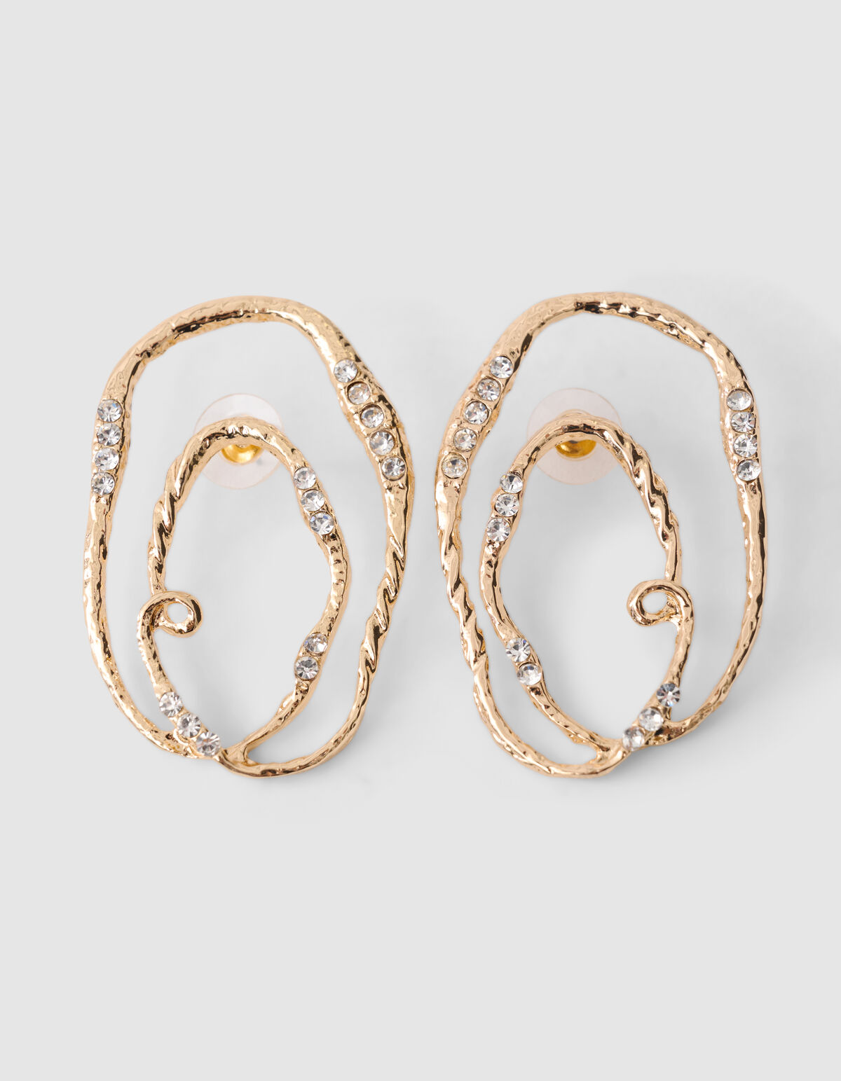 Runde Strass Ohrringe Gold SHOEBY ACCESSOIRES