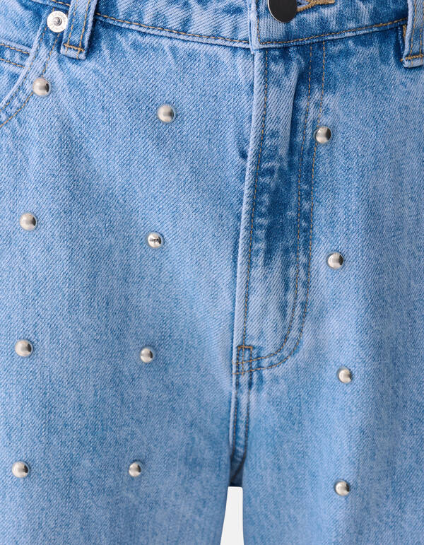 Stud Baggy Fit Jeans Gebleicht SHOEBY WOMEN