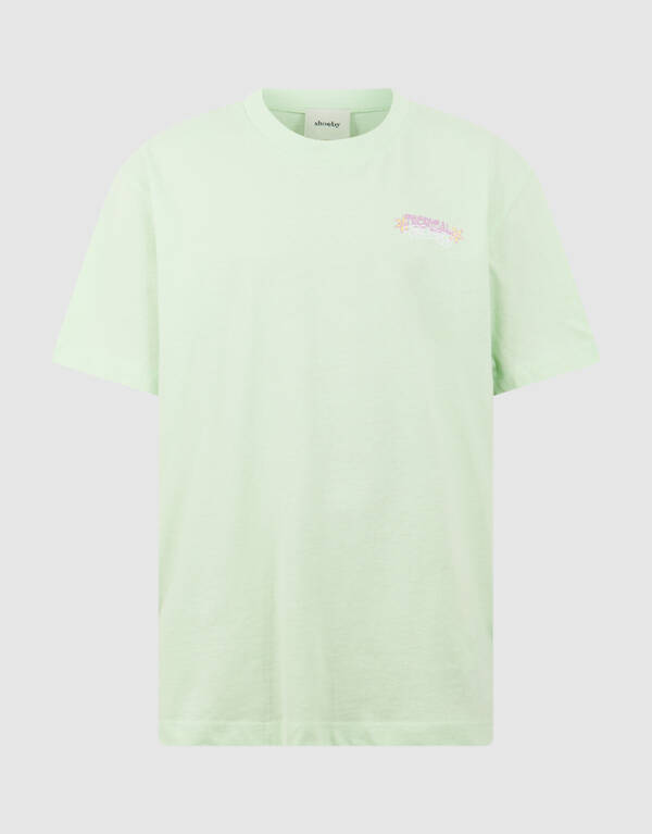 Tropical Artwork T-Shirt Hellgr&uuml;n SHOEBY GIRLS