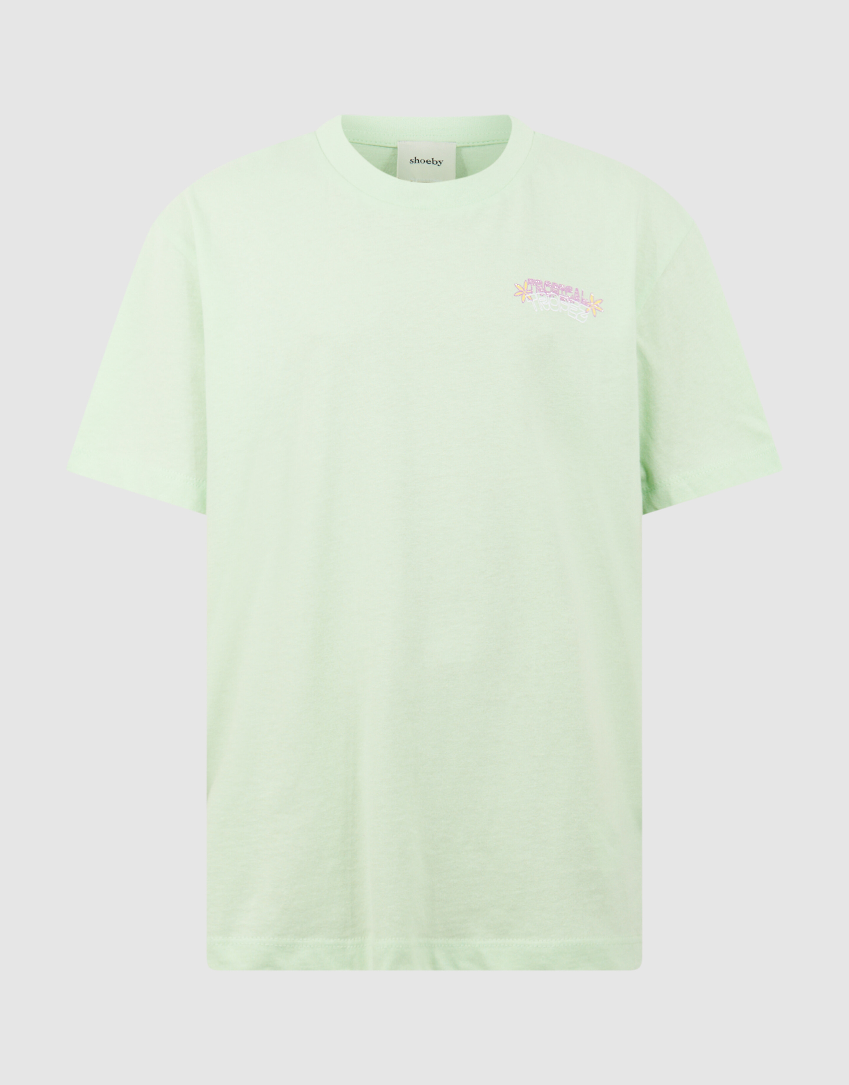 Tropical Artwork T-Shirt Hellgr&uuml;n SHOEBY GIRLS