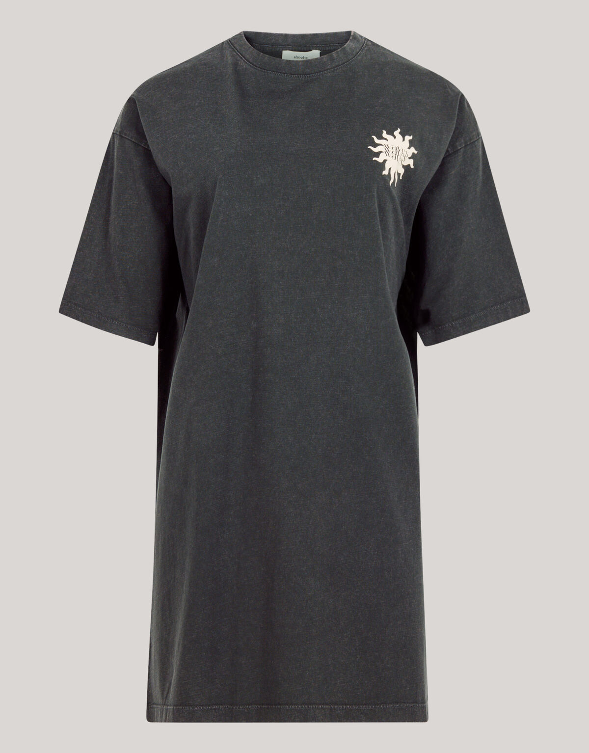 Gewaschenes T-Shirt-Kleid Dunkelgrau SHOEBY WOMEN