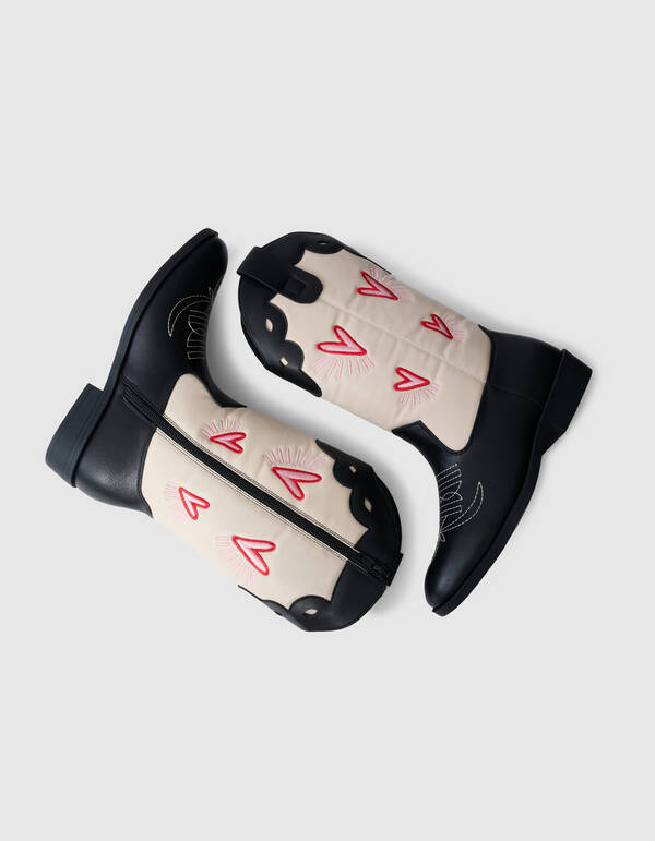 Western Heart Stiefel Schwarz/Weiß SHOEBY SHOES