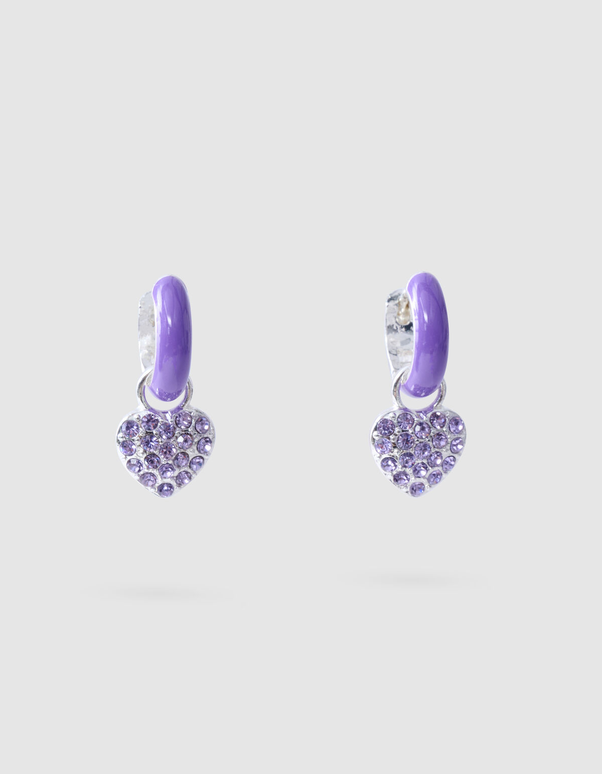 Strass Herz Ohrringe lila SHOEBY ACCESSOIRES
